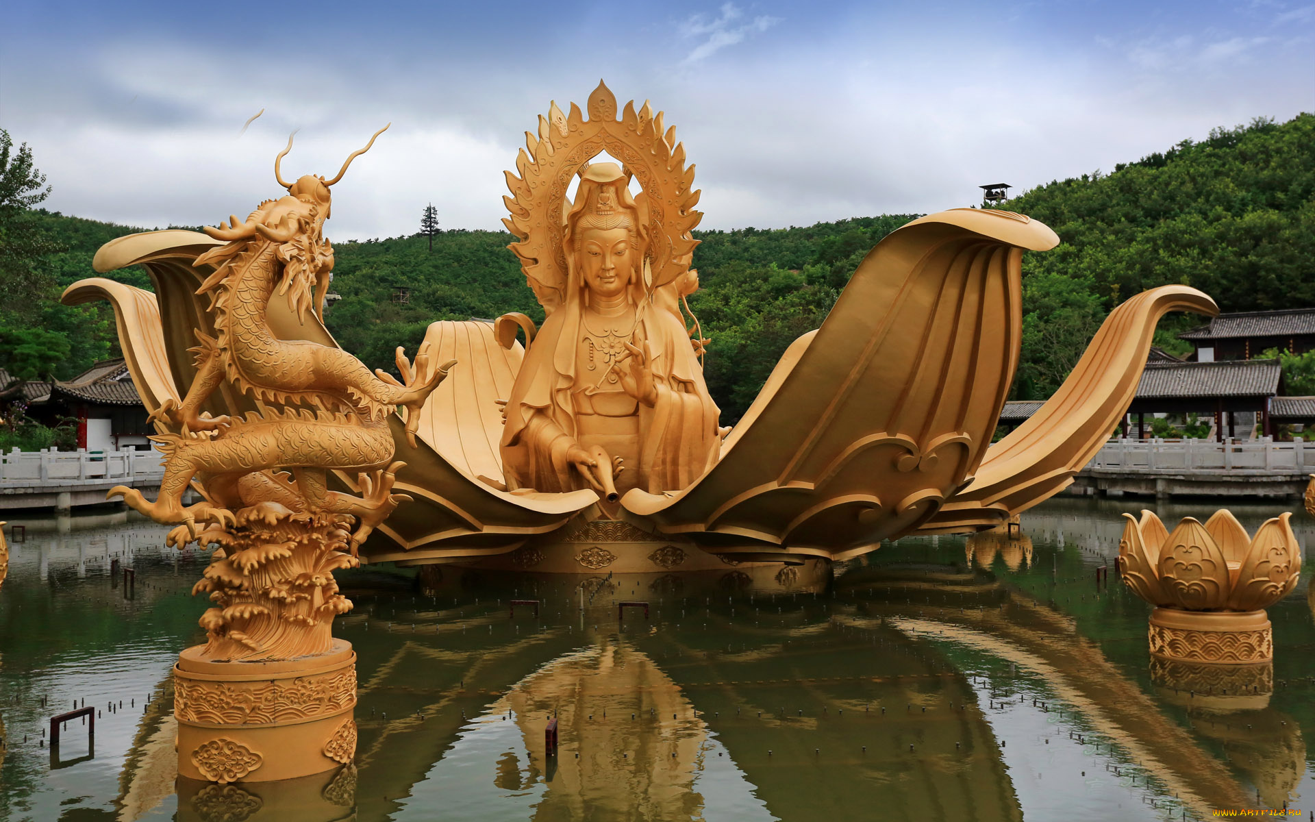 города, фонтаны, скульптуры