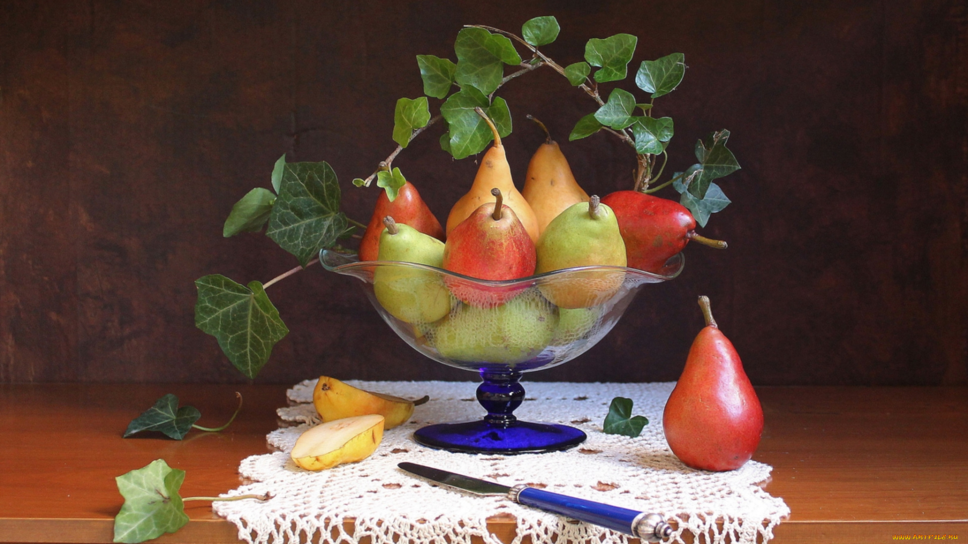 еда, груши, плющ, плоды