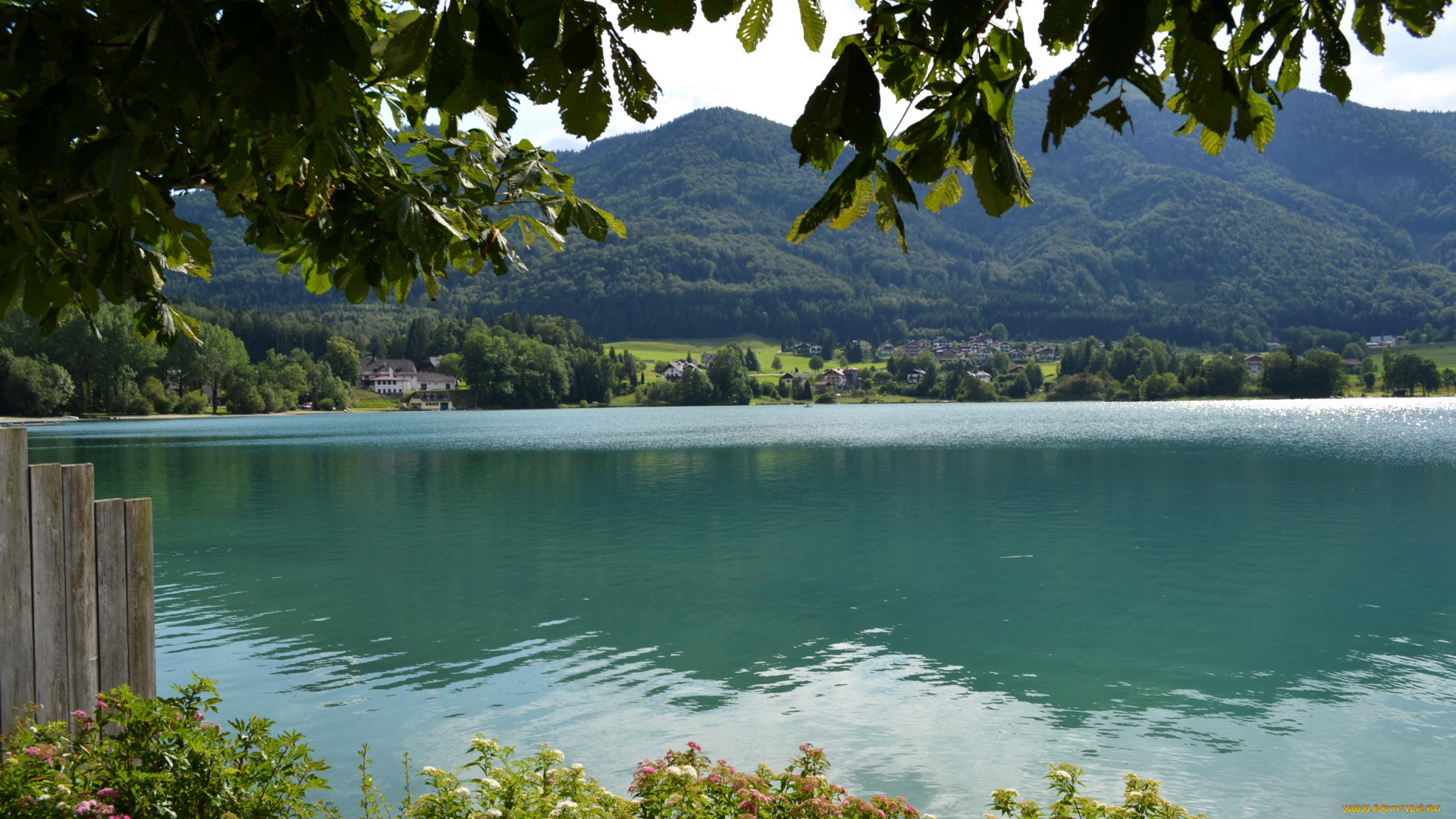 st, gilgen, austria, природа, реки, озера, австрия, озеро, горы, дома, лес, побережье