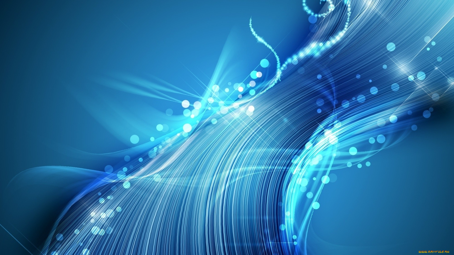 3д, графика, абстракция, , abstract, синий, фон, блики, завитки, полосы, узор