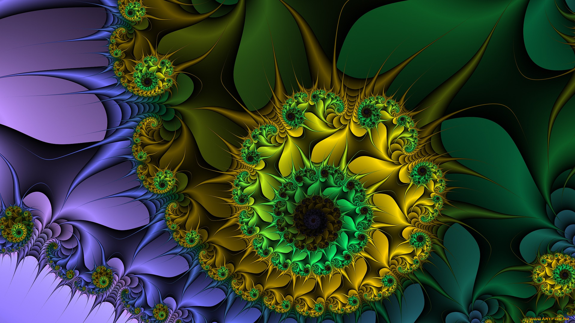 3д, графика, фракталы, , fractal, цвета, узор, фон