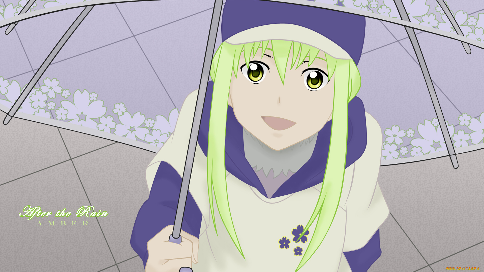 аниме, darker, than, black, amber, девушка, зонт, кепка