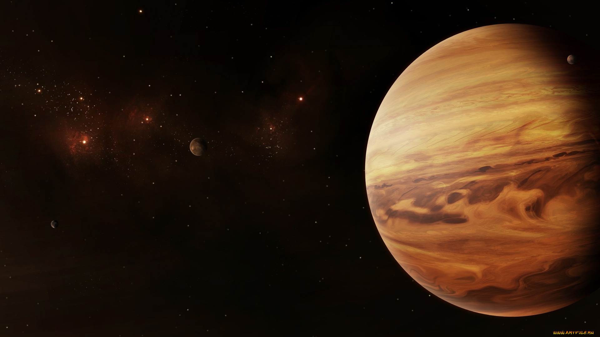 космос, арт, планета, звезды, вселенная