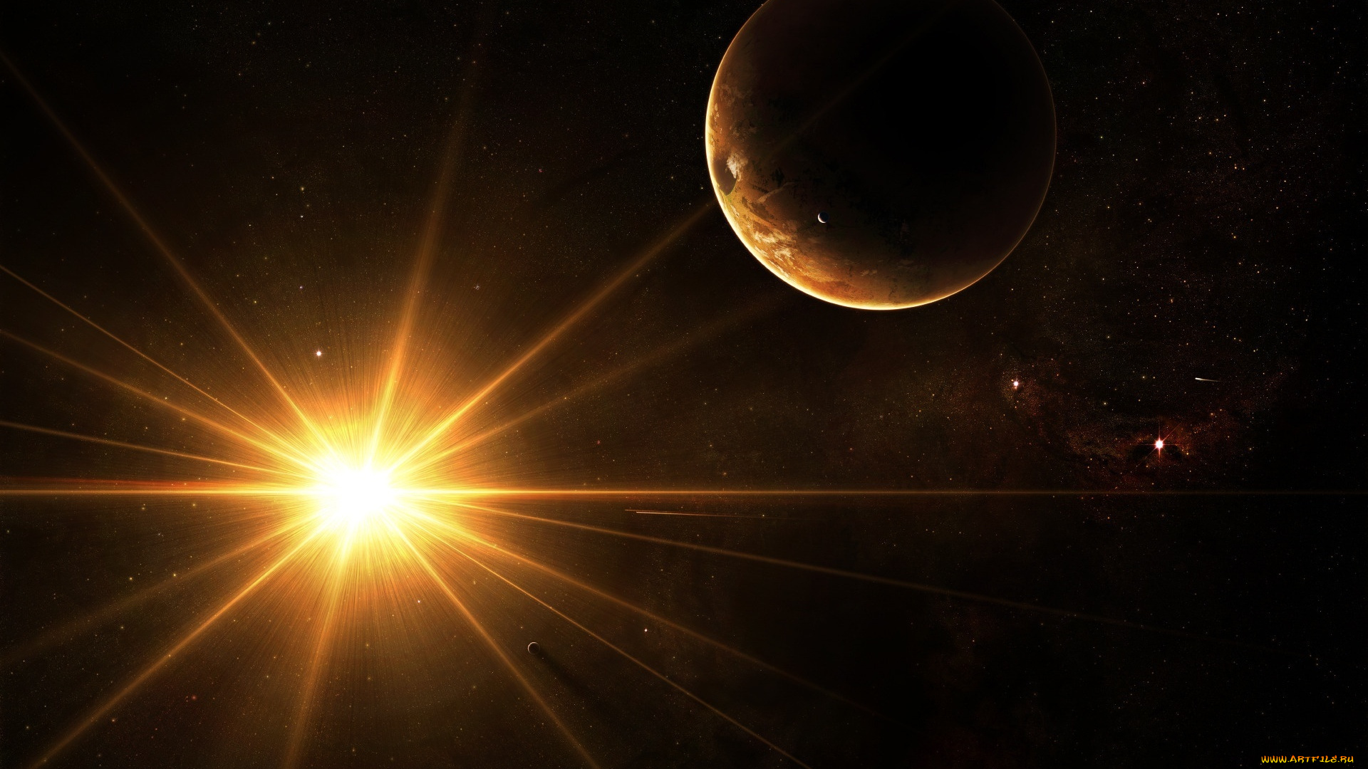 космос, арт, звезды, планеты, вселенная