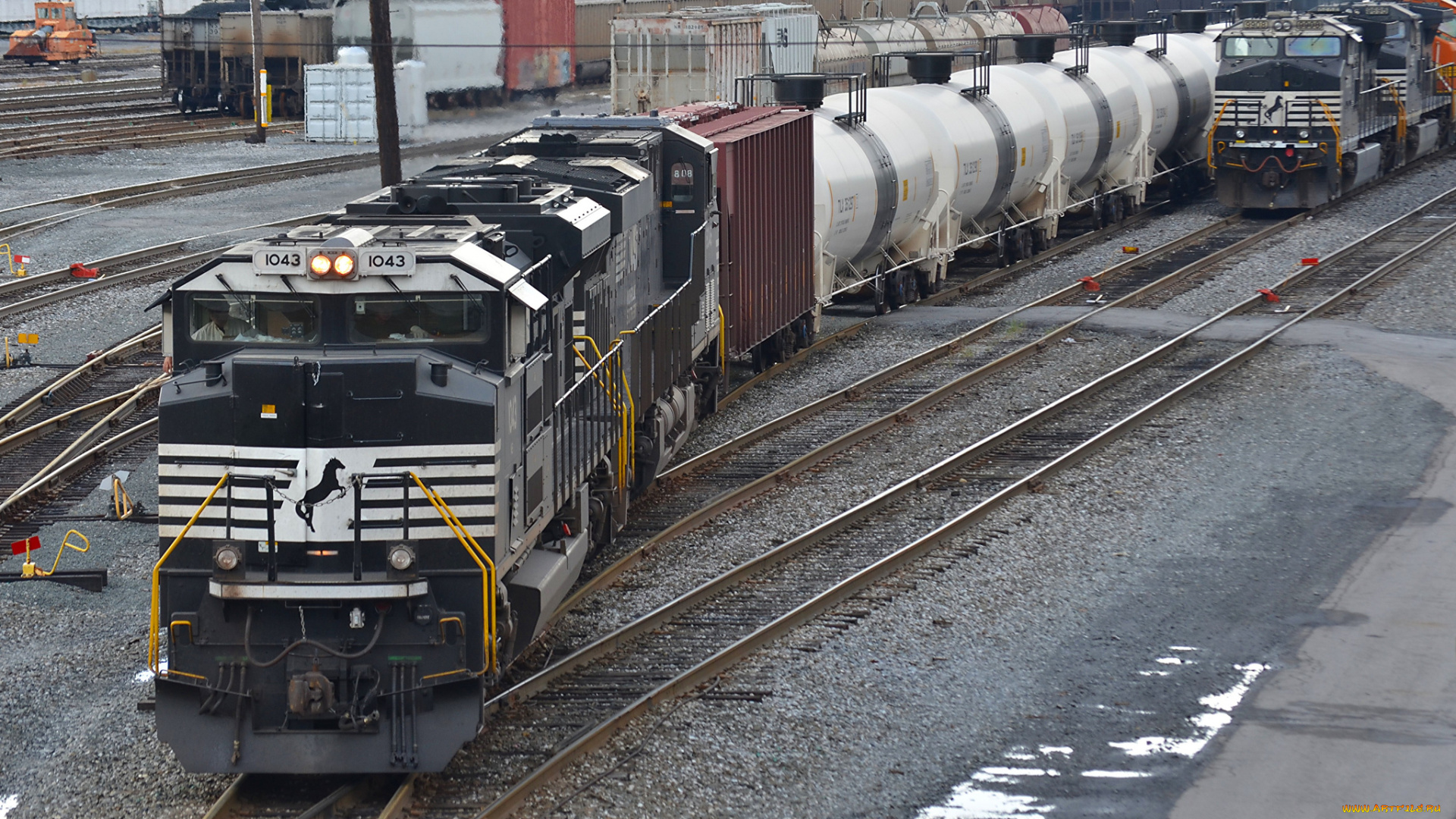 техника, поезда, железная, дорога, локомотив, состав