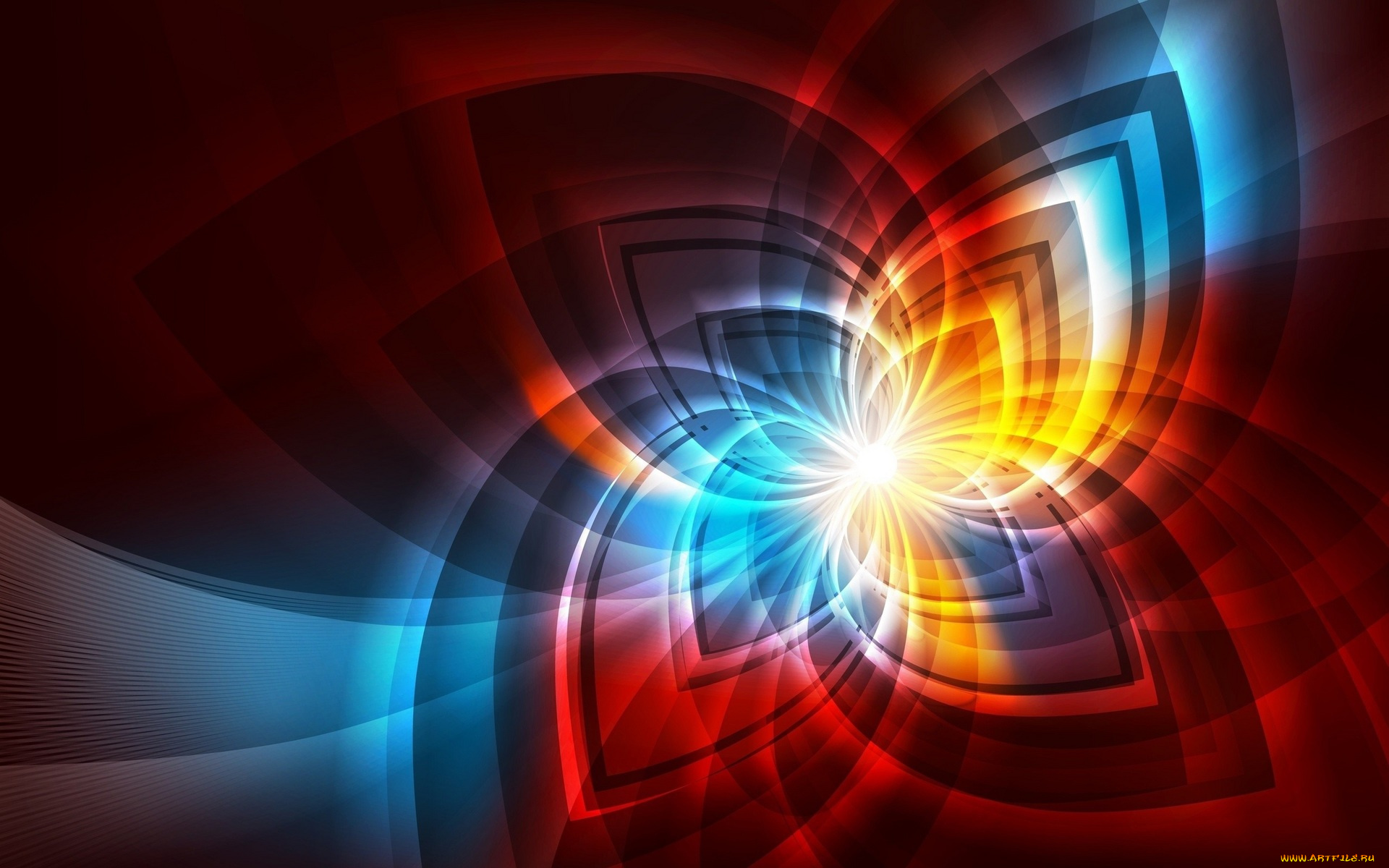 3д, графика, фракталы, , fractal, фрактал, цветок, яркость, цвета