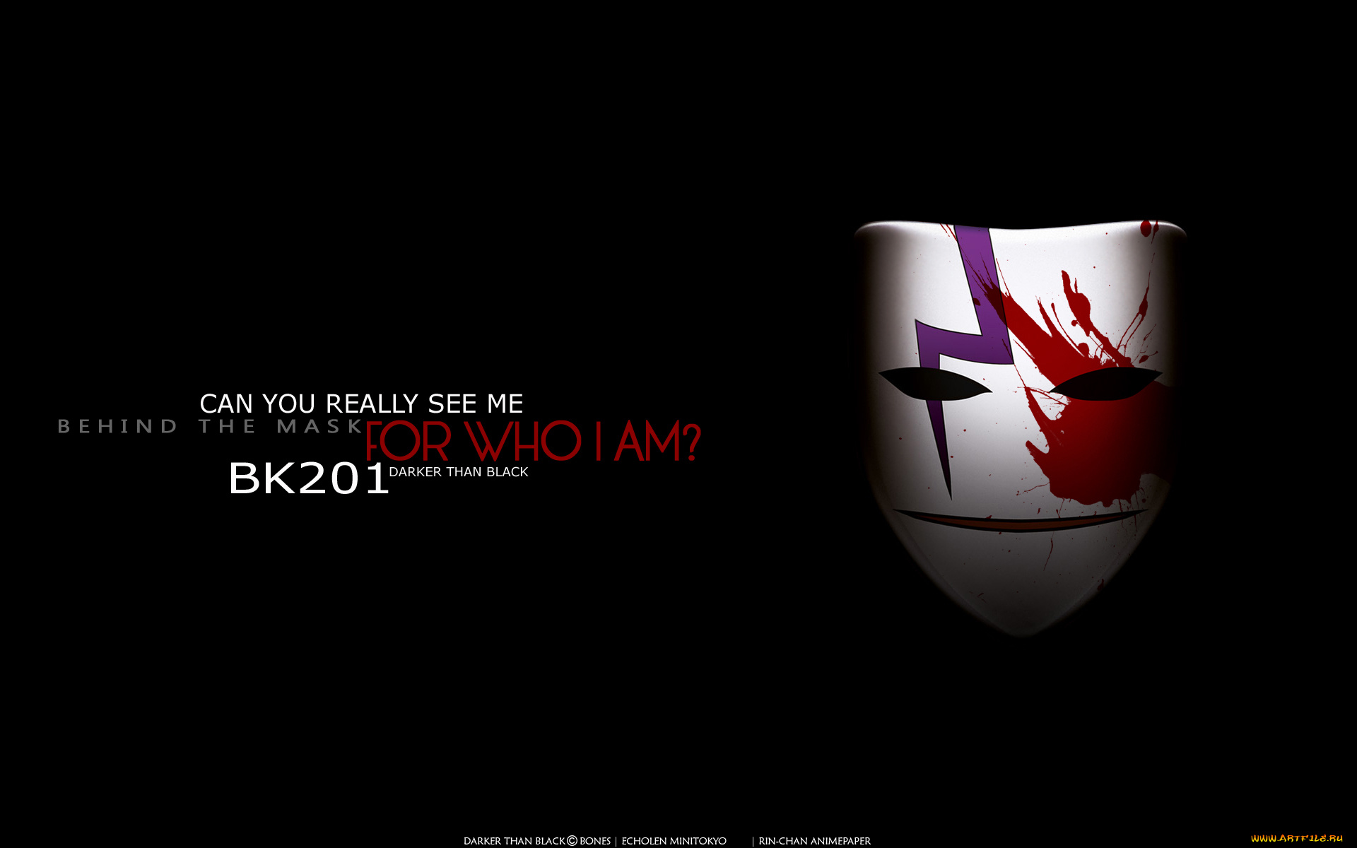 аниме, darker, than, black, черный, фон, улыбка, кровь, маска, надпись