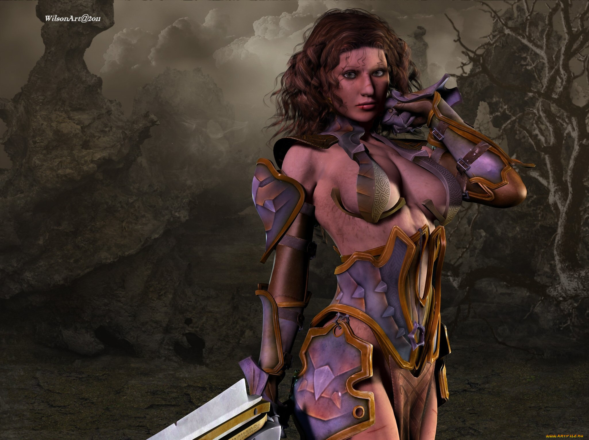 3д, графика, амазонки, , amazon, меч, взгляд, девушка