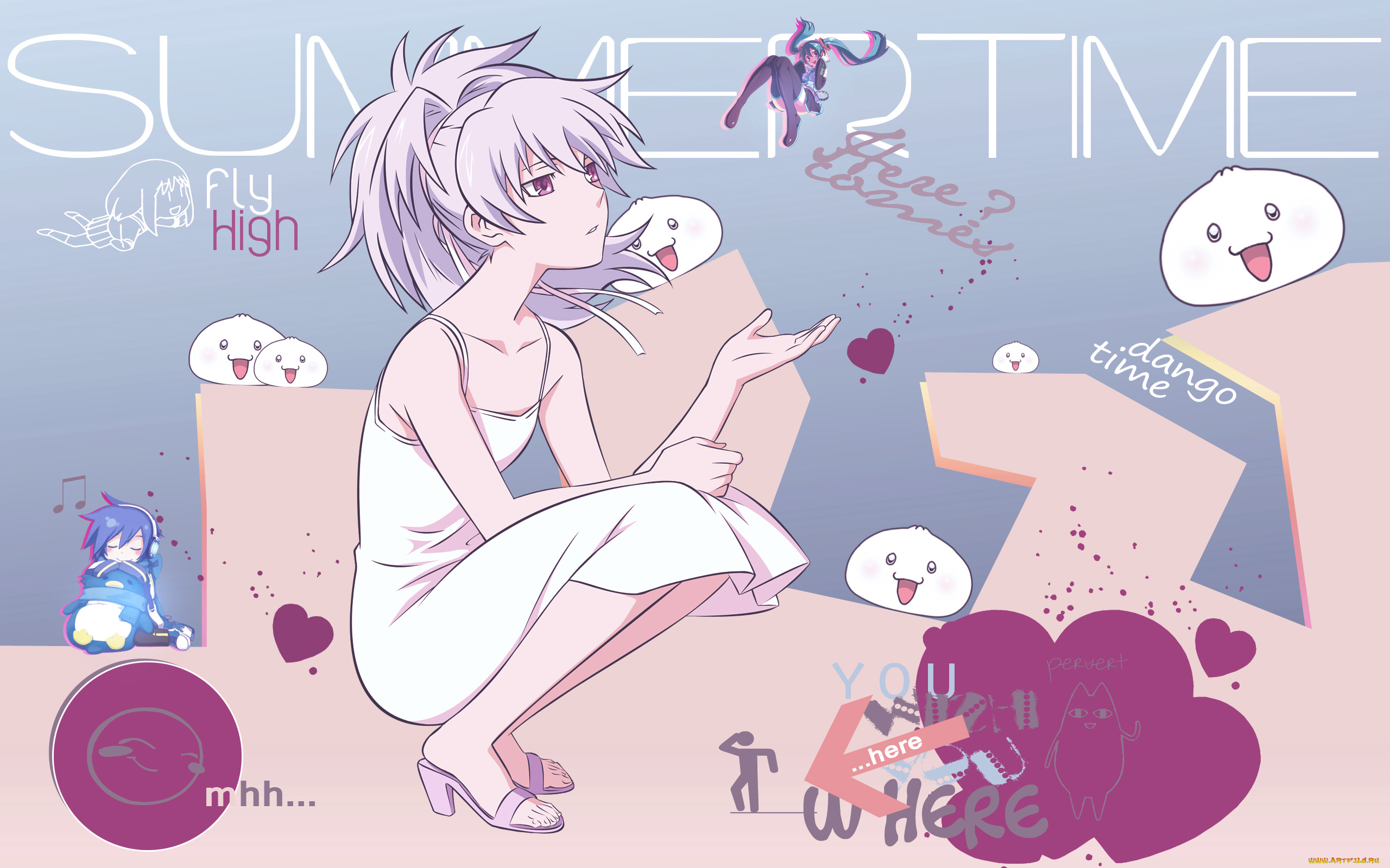 аниме, darker, than, black, yin, девушка, надпись, булочки