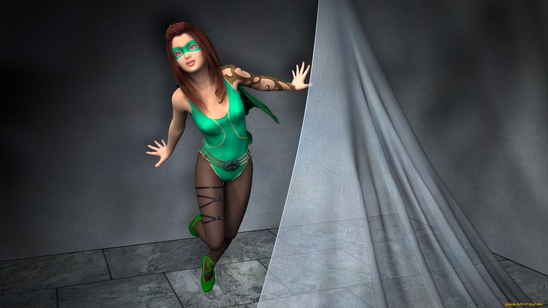 3д, графика, фантазия, , fantasy, девушка, взгляд, фон