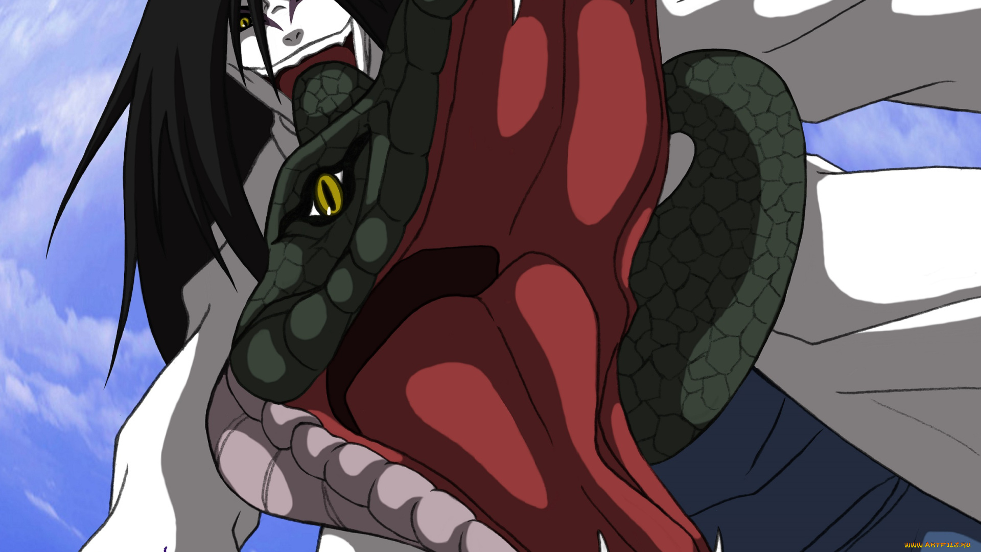 аниме, naruto, арт, орочимару