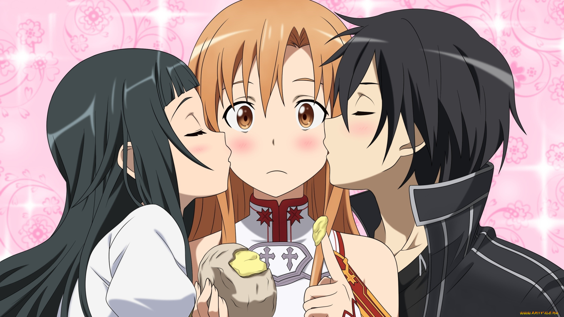 аниме, sword, art, online, кирито, асуша, yui, sword, art, online