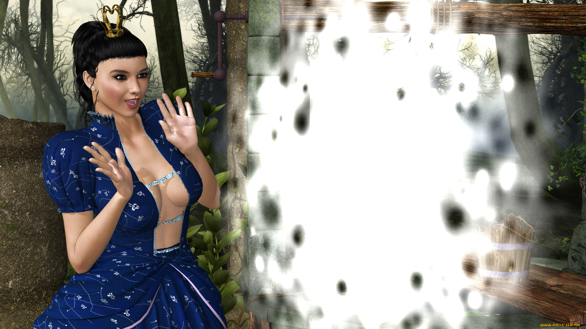 feliciana, 3д, графика, фантазия, , fantasy, фон, взгляд, девушка