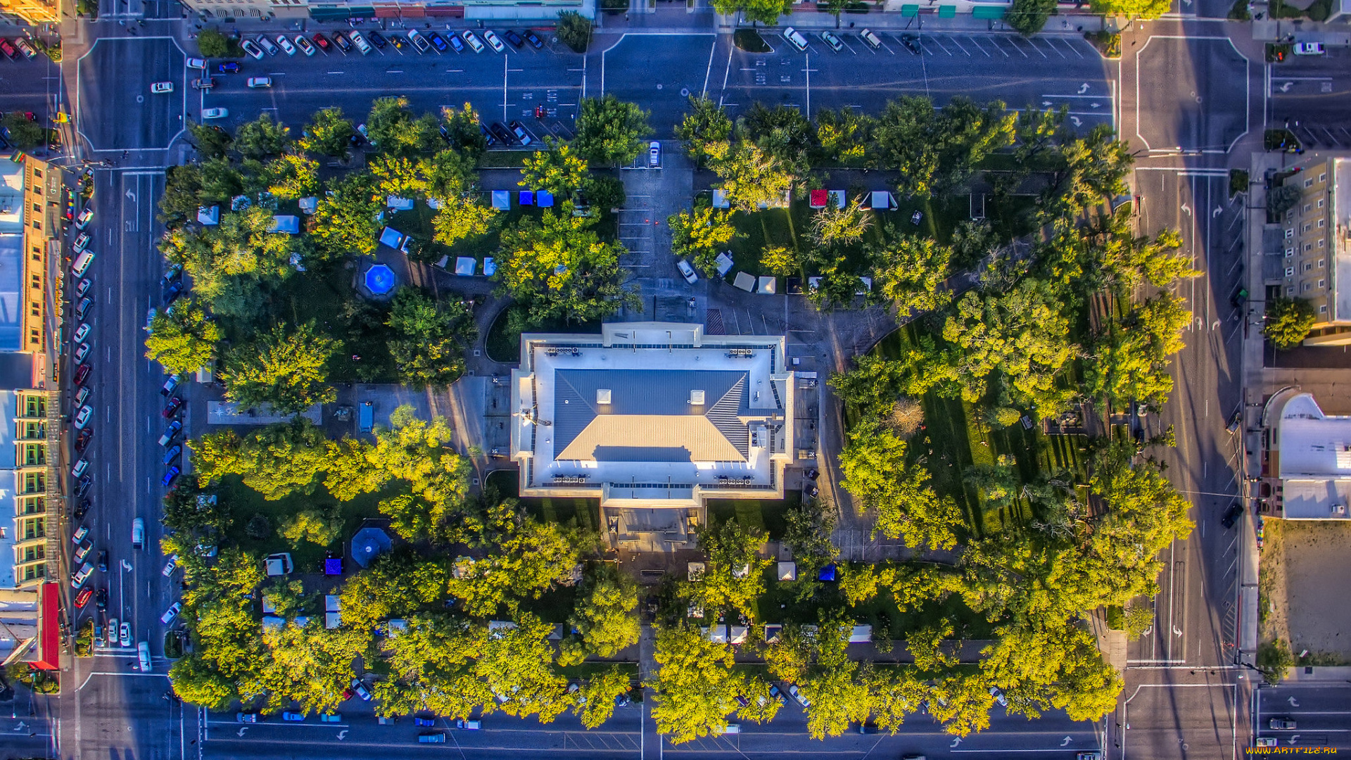 города, -, панорамы, вид, сверху, arizona, prescott