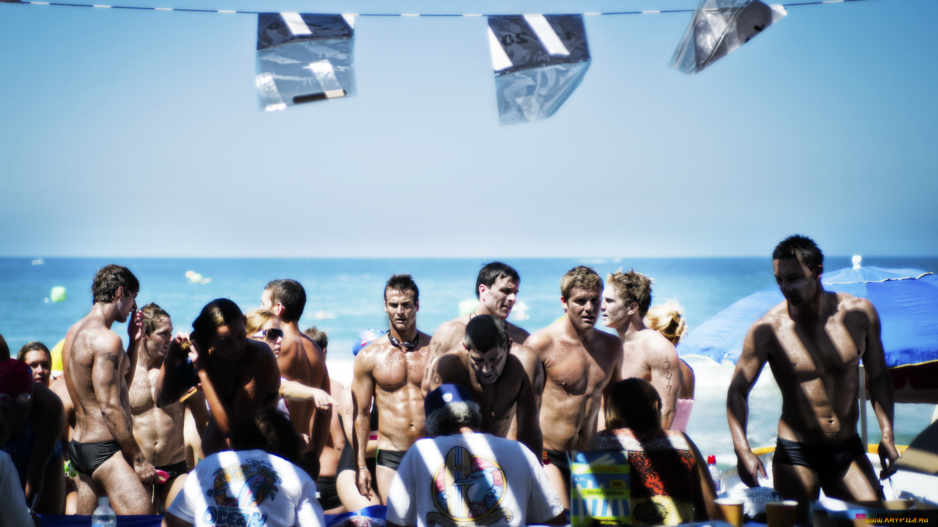 мужчины, -, unsort, пляж, море, жюри, конкурс, парни