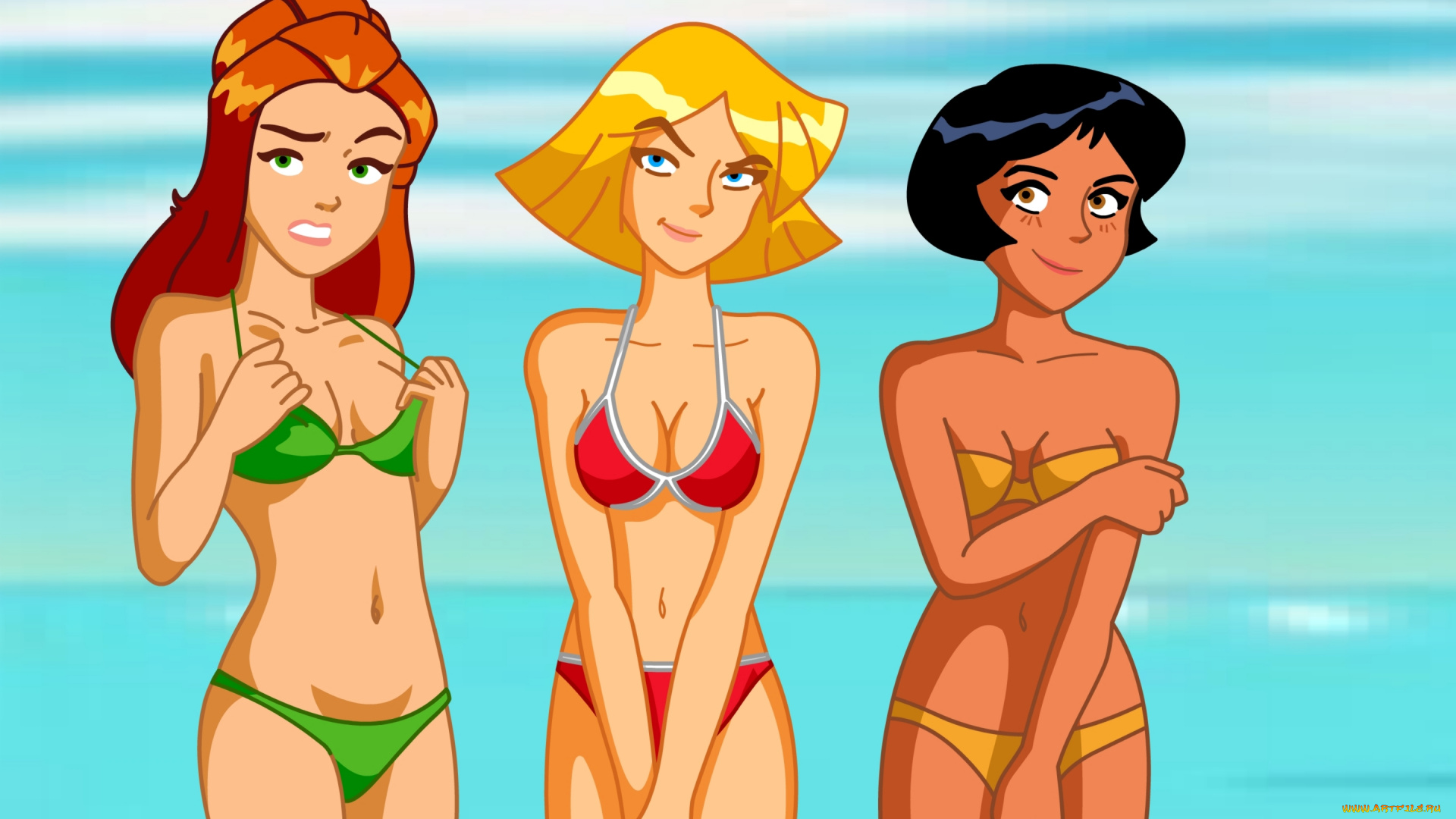 векторная, графика, девушки, , girls, девушки, взгляд, фон