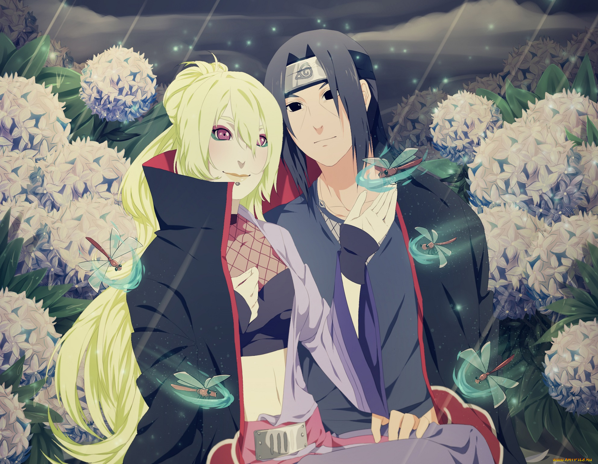 разное, арты, девушка, наруто, итачи, аниме, арт, учиха