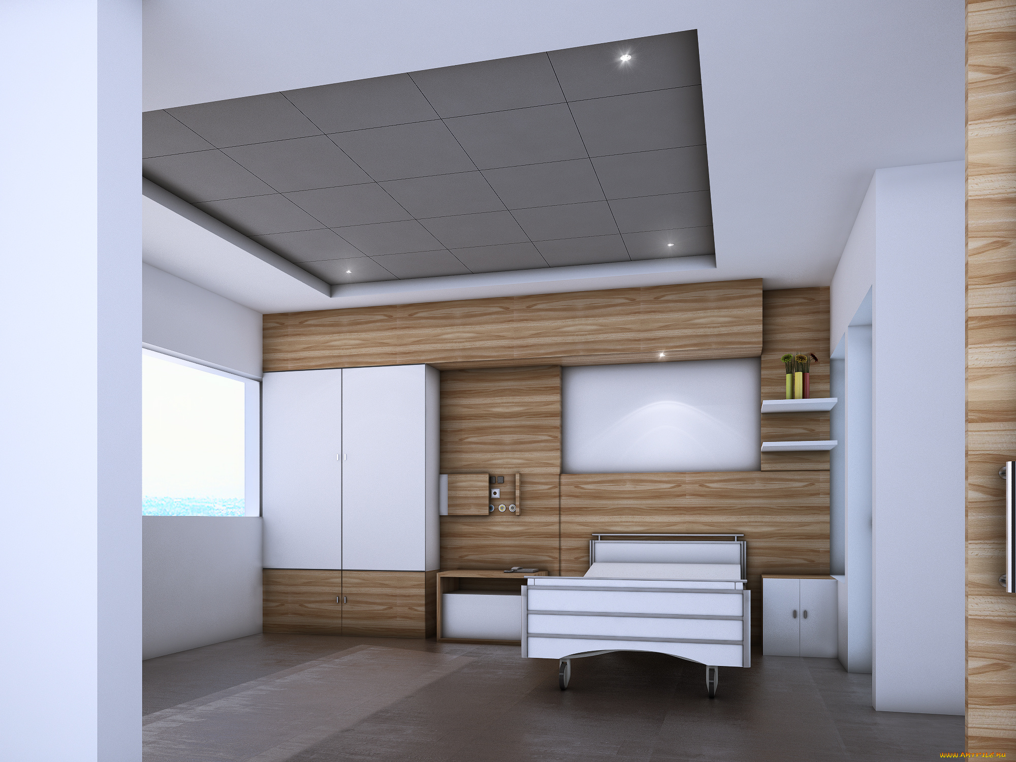 3д, графика, реализм, , realism, кровать, спальня