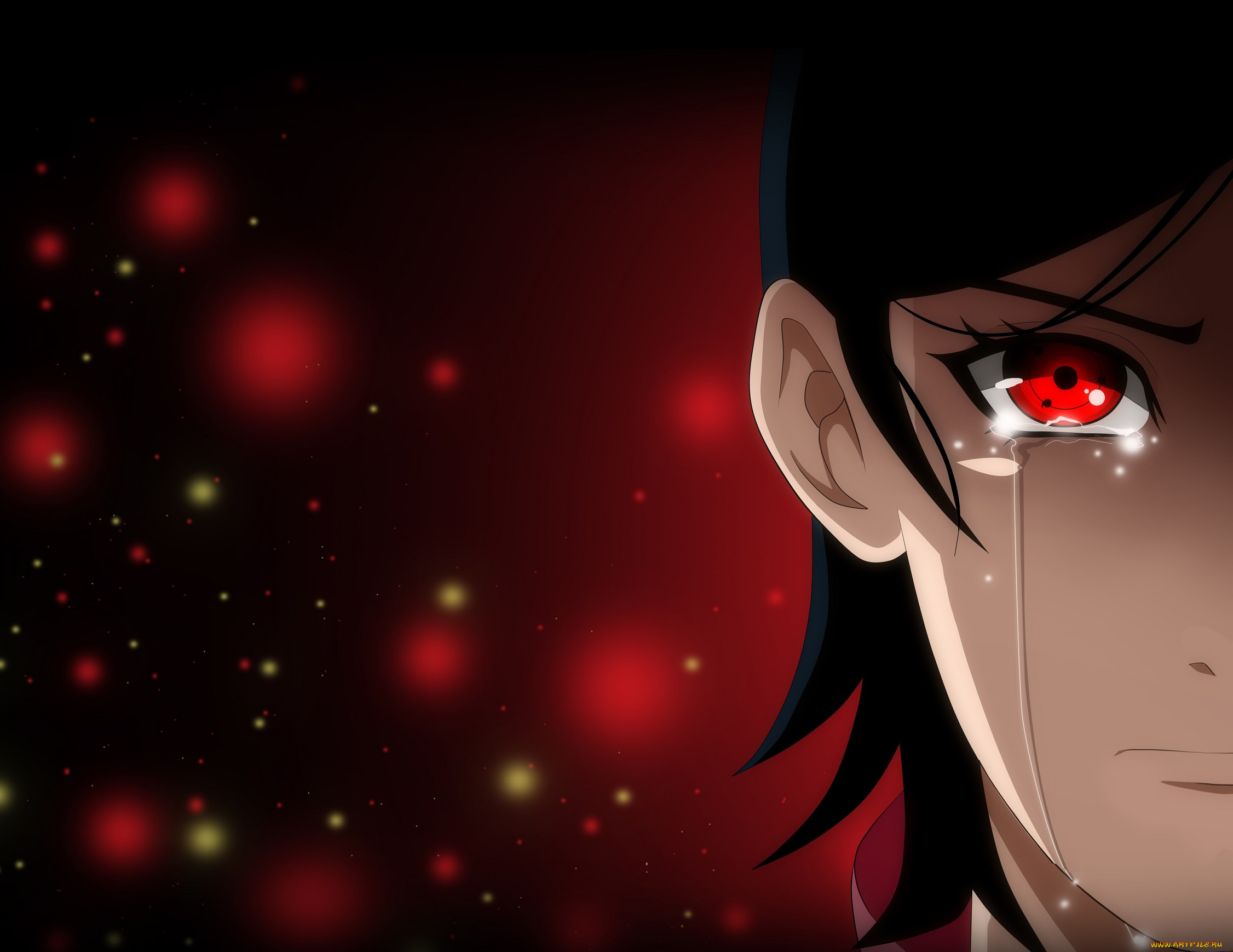 аниме, naruto, sharingan, sarada, uchiha, ichata, art, взгляд, слёзы, девочка