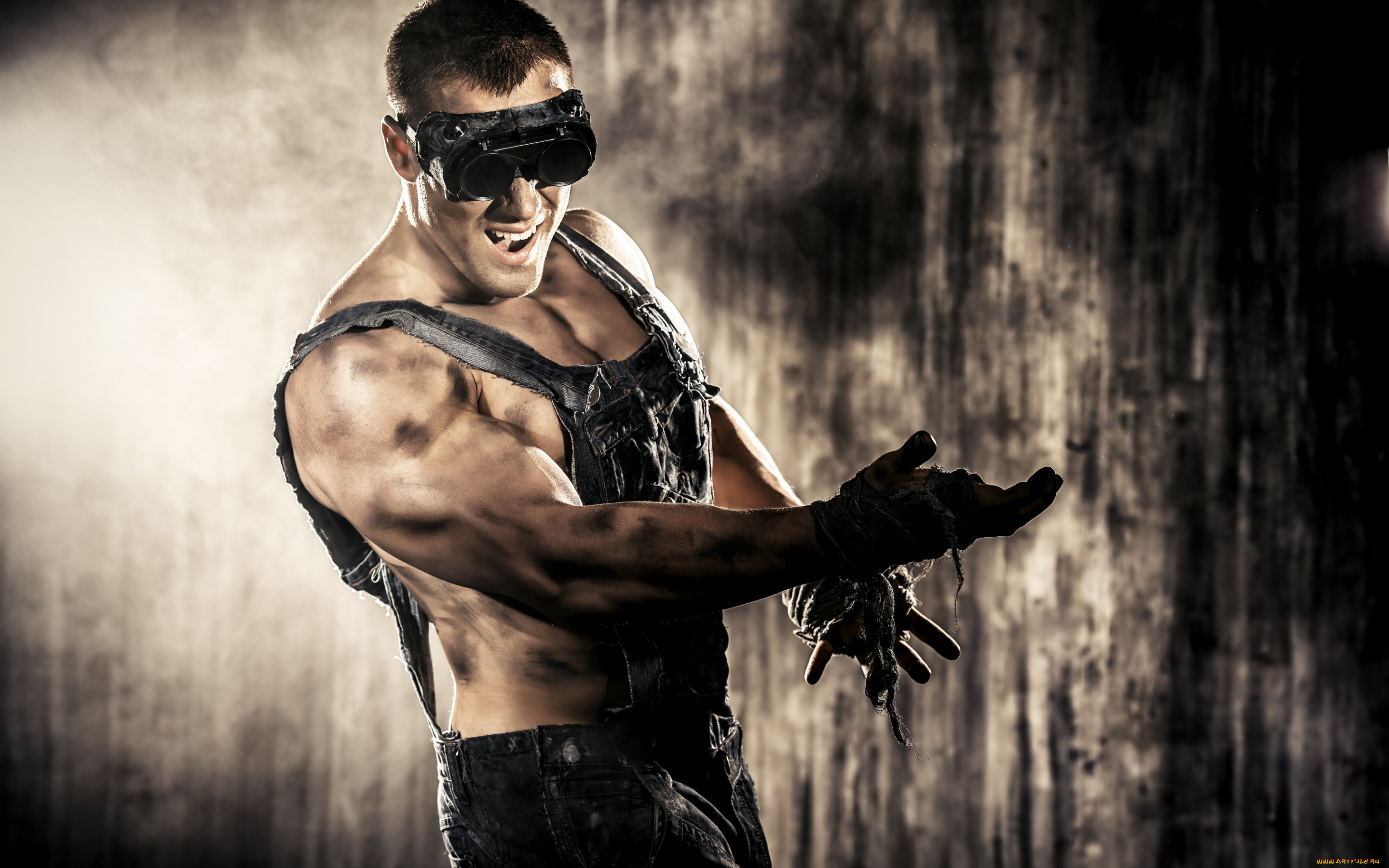 мужчины, -, unsort, комбинезон, очки, работяга, чумазый, парень