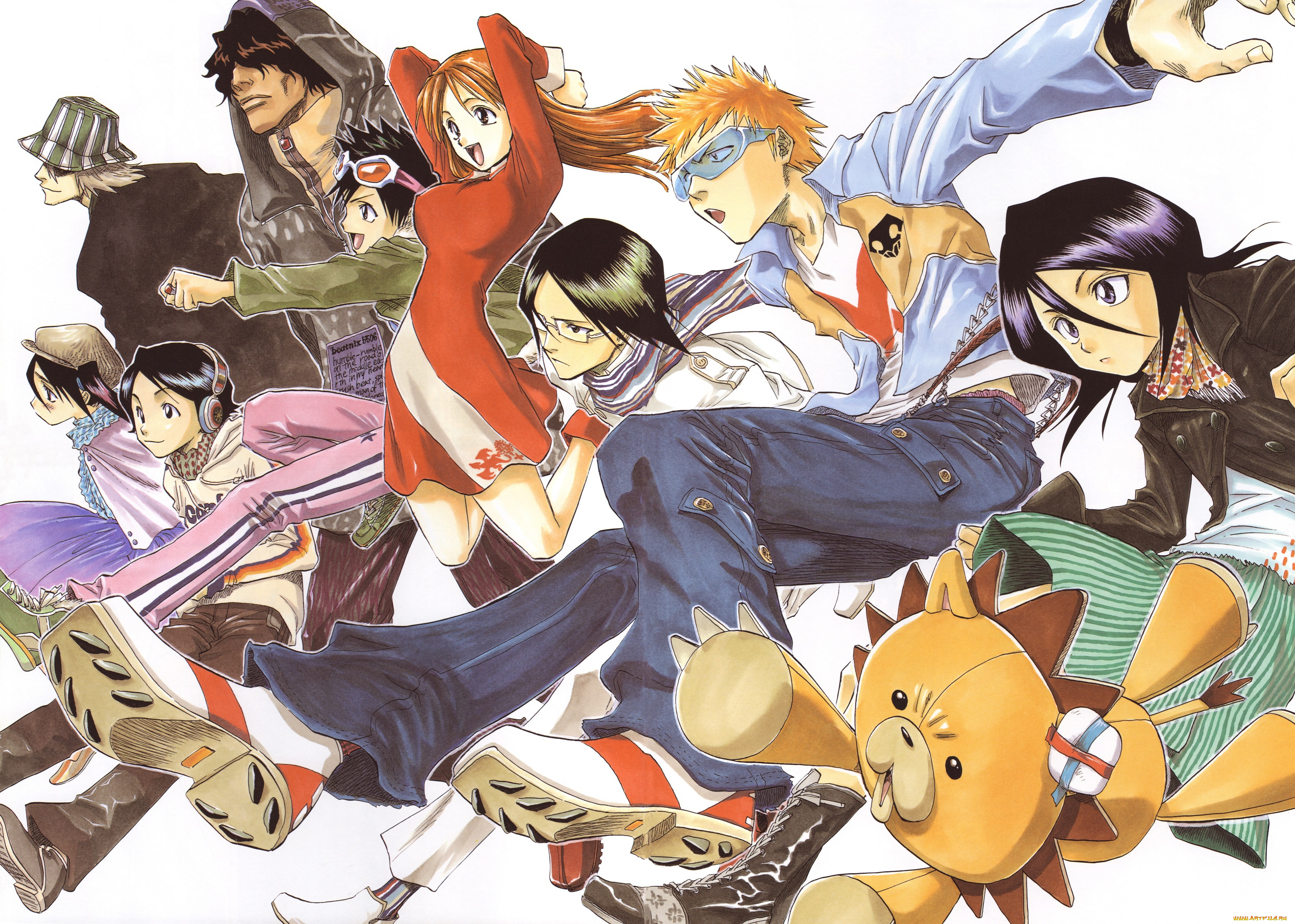 аниме, bleach, kon, kisuke, urahara, tatsuki, arisawa, yasutora, sado, ichigo, kurosaki, rukia, kuchiki, orihime, inoue, uryuu, ishida