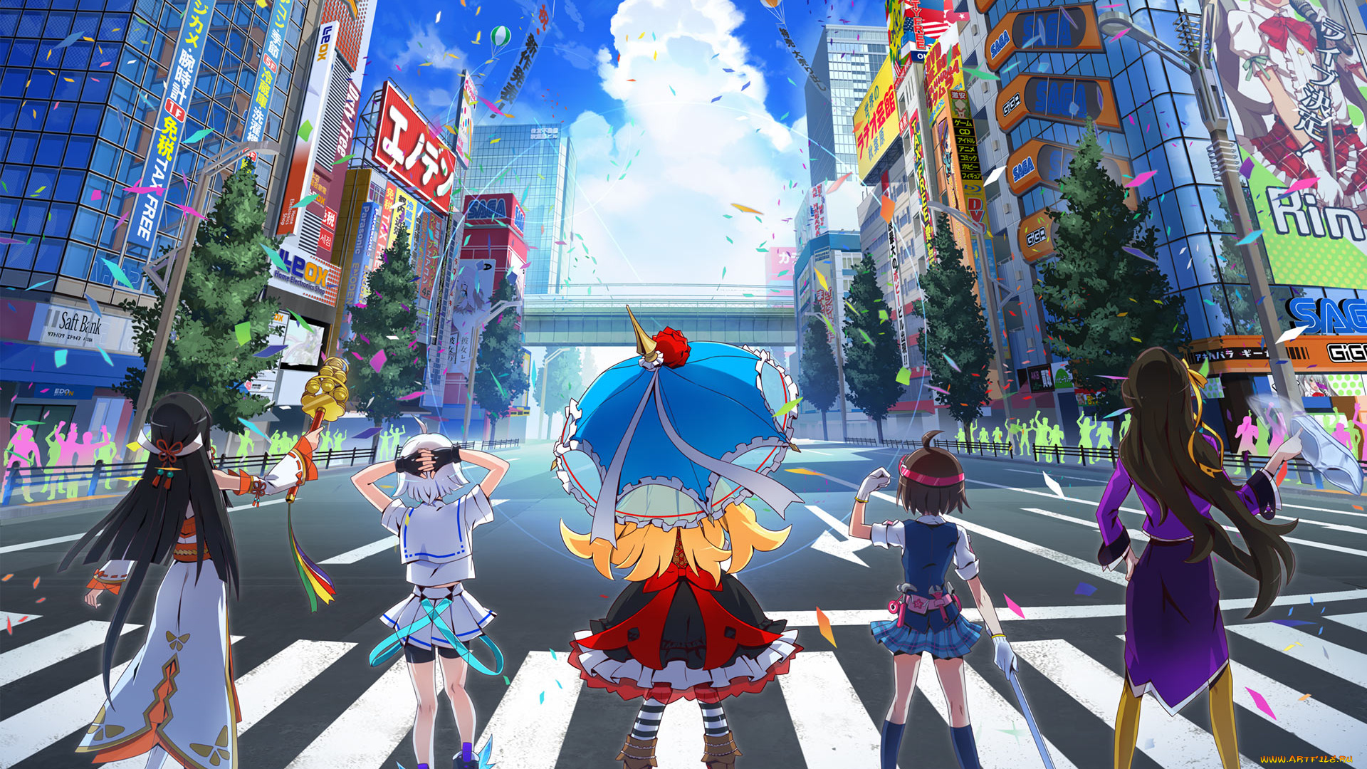 akiba`s, trip, festa, аниме, город, , улицы, , здания, девушки