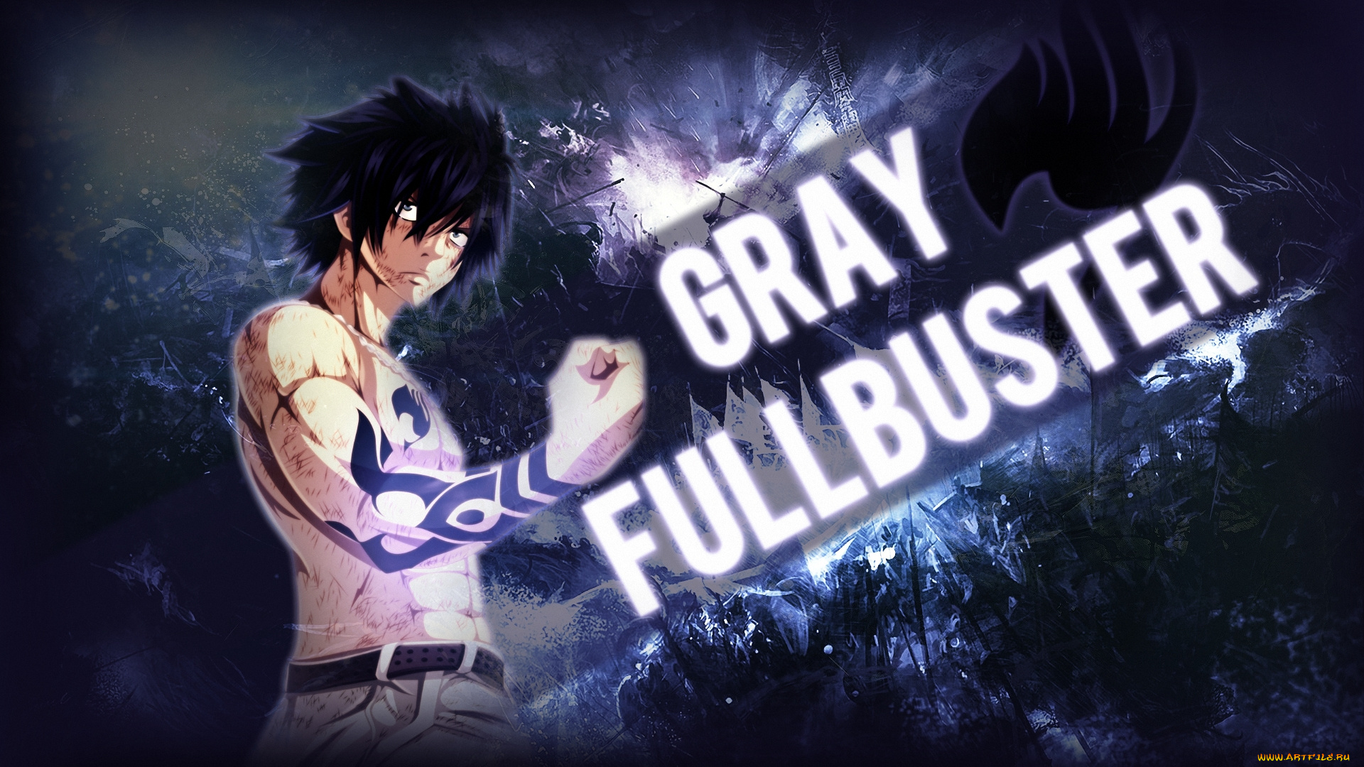 аниме, fairy, tail, gray, fullbuster, маг, волшебник, чародей, лед