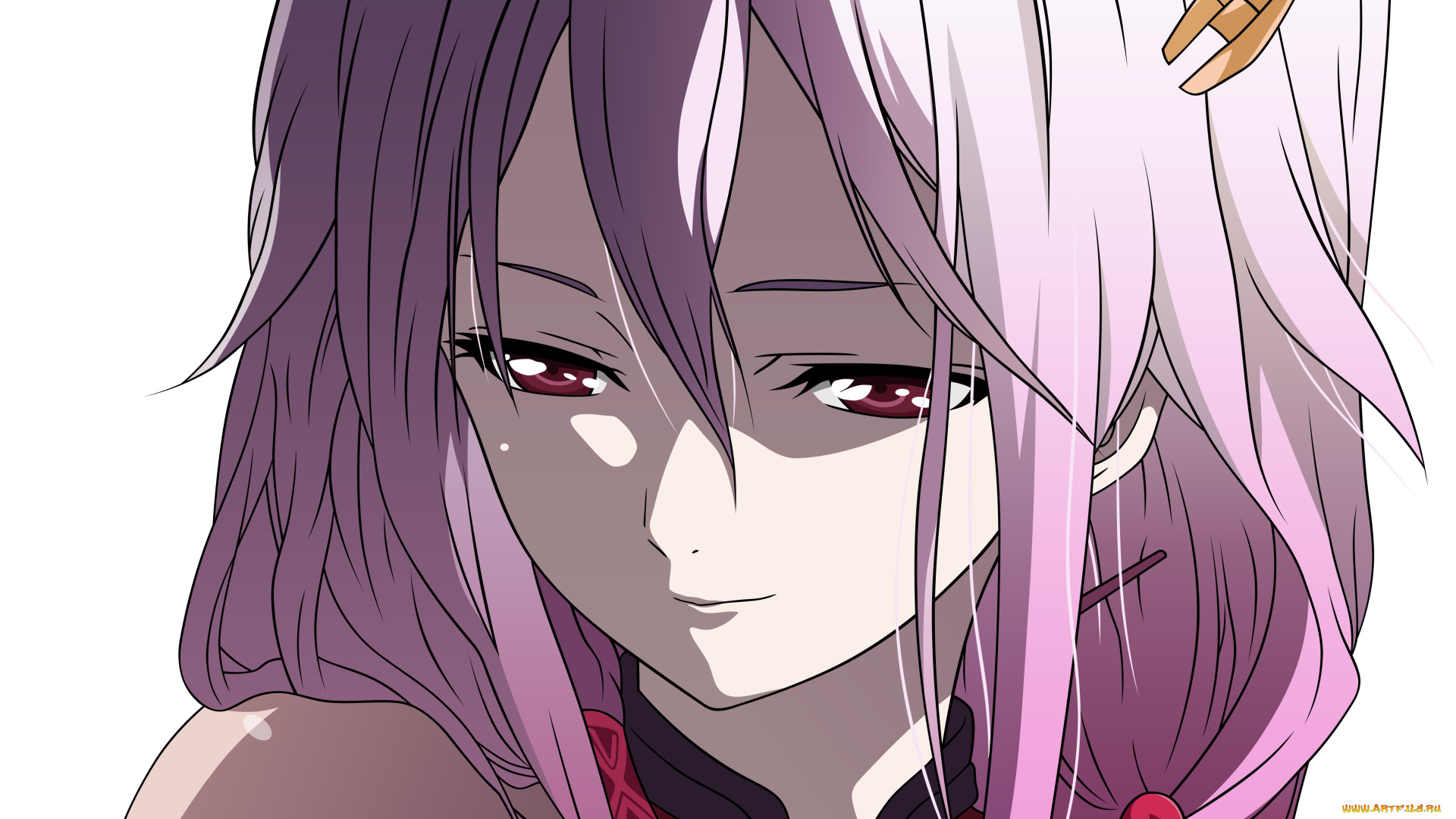 аниме, guilty, gear, девушка, взгляд, фон