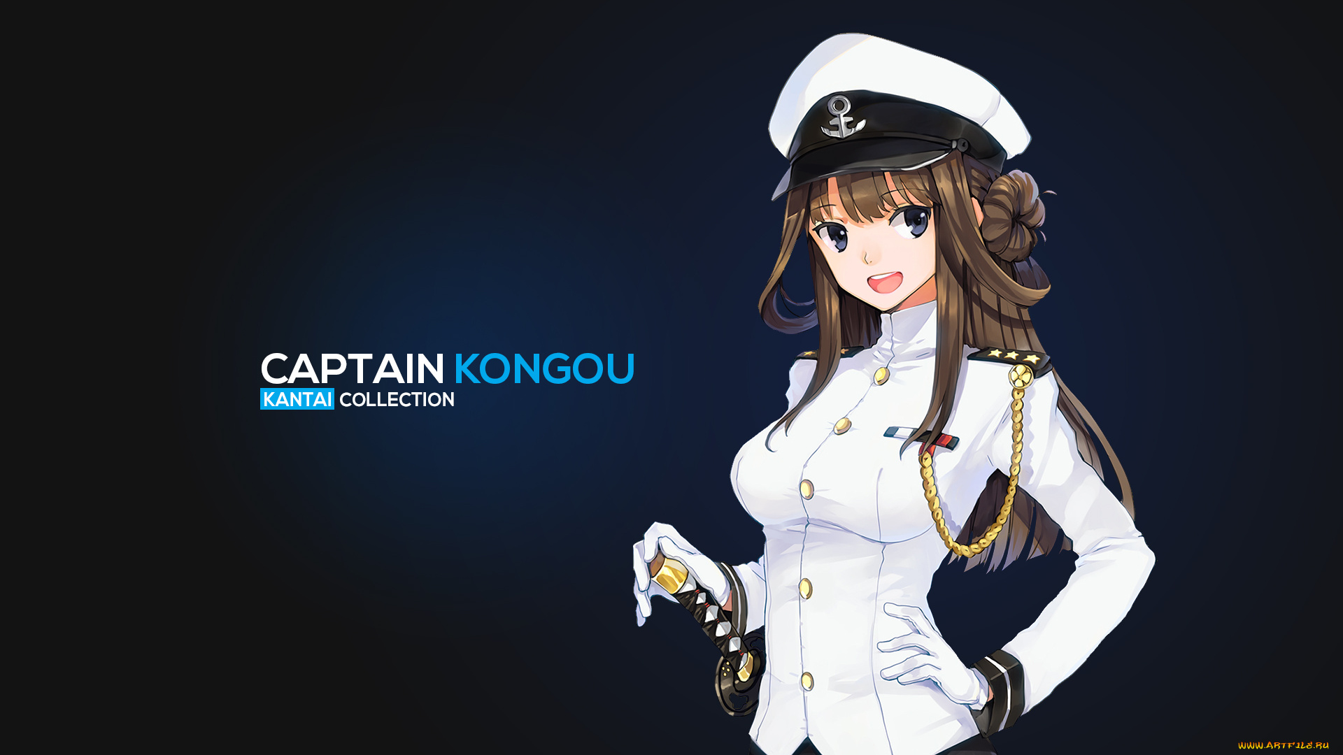 аниме, kantai, collection, фон, девушка, взгляд