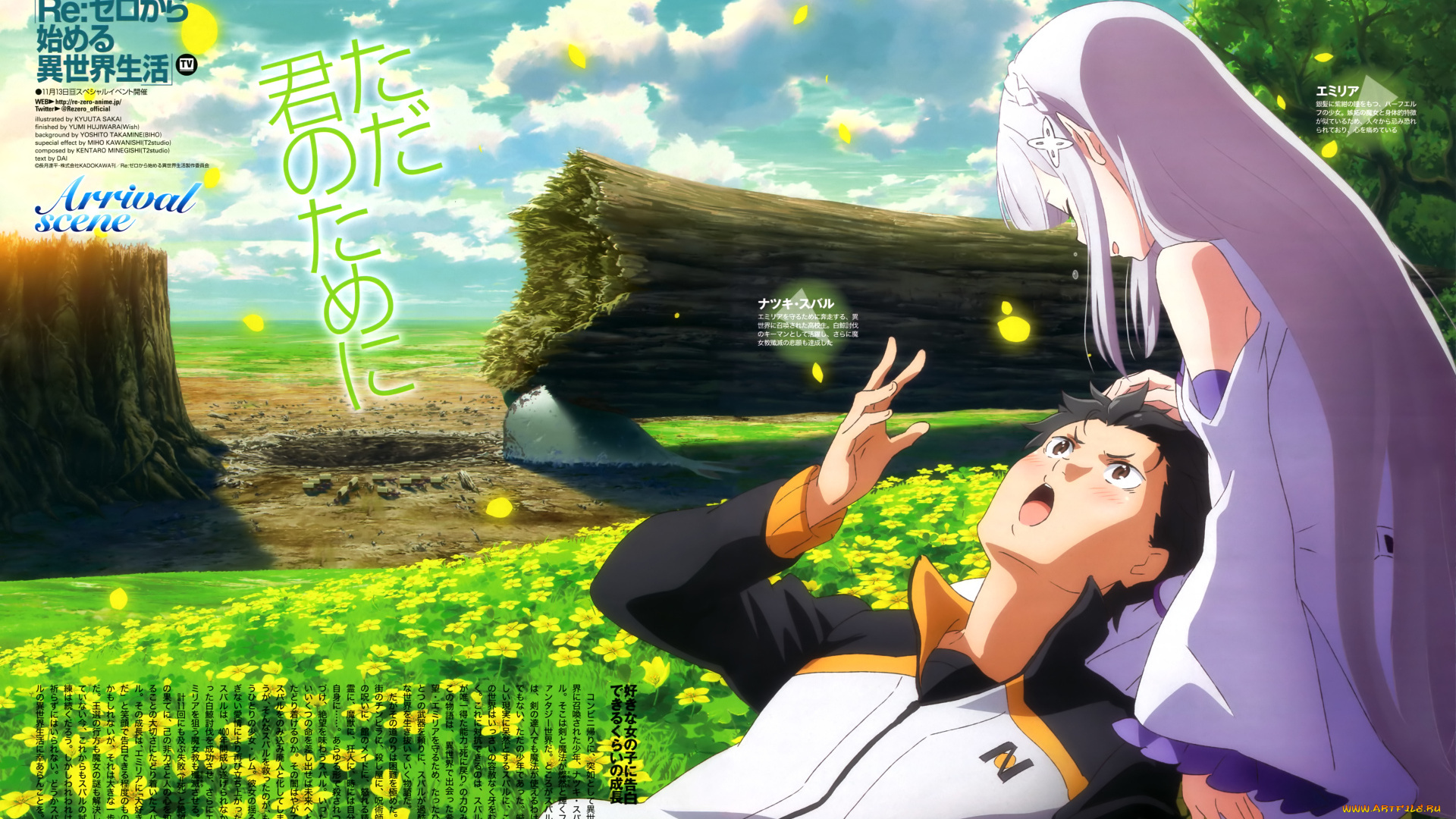 аниме, re, , zero, kara, hajimeru, isekai, seikatsu, девушка, парень, фон, взгляд