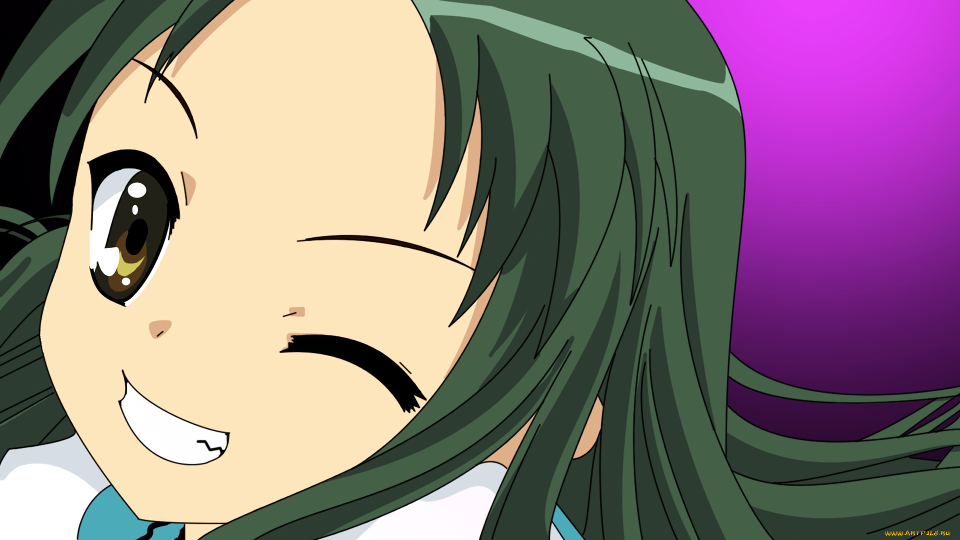 аниме, the, melancholy, of, haruhi, suzumiya, девушка, фон, взгляд