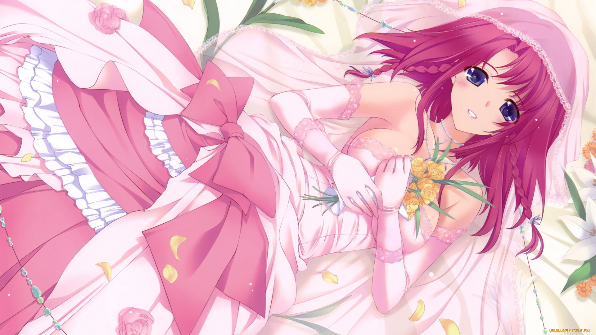 аниме, unknown, , другое, девушка, взгляд, фон