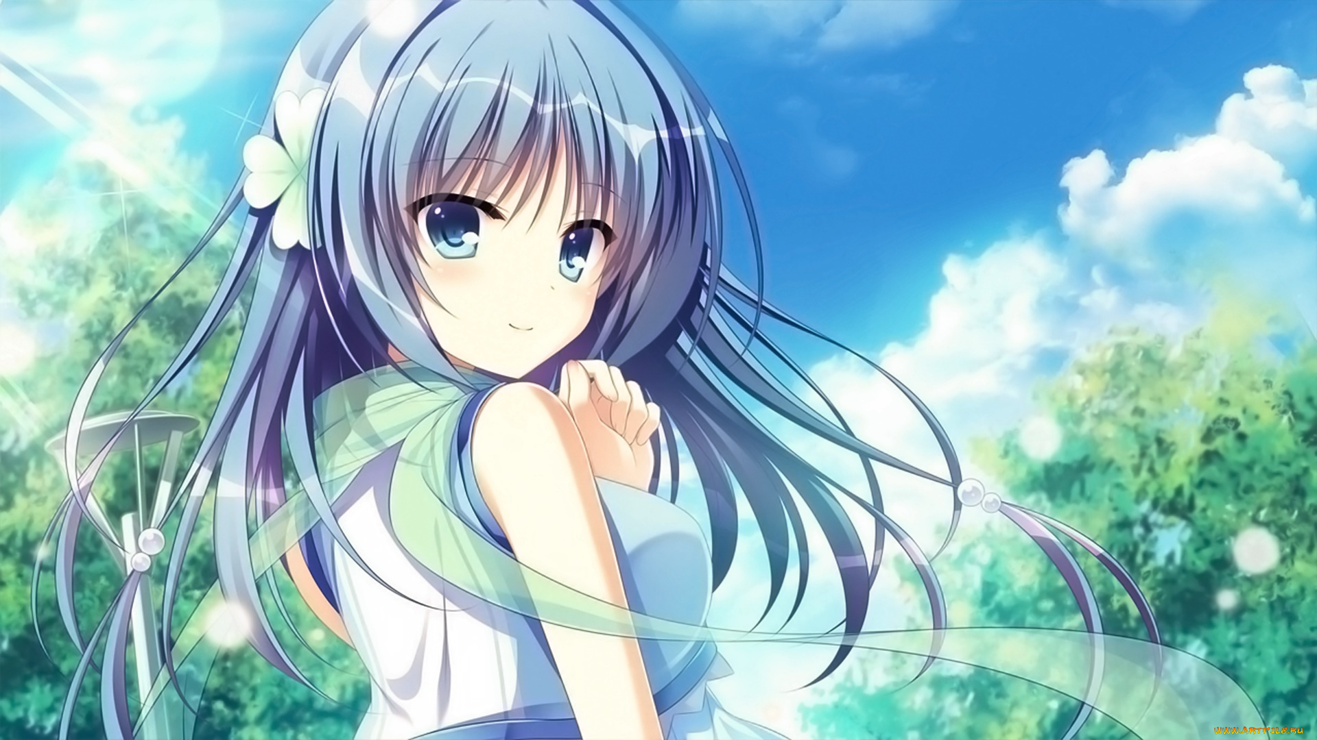 аниме, unknown, , другое, фон, взгляд, девушка