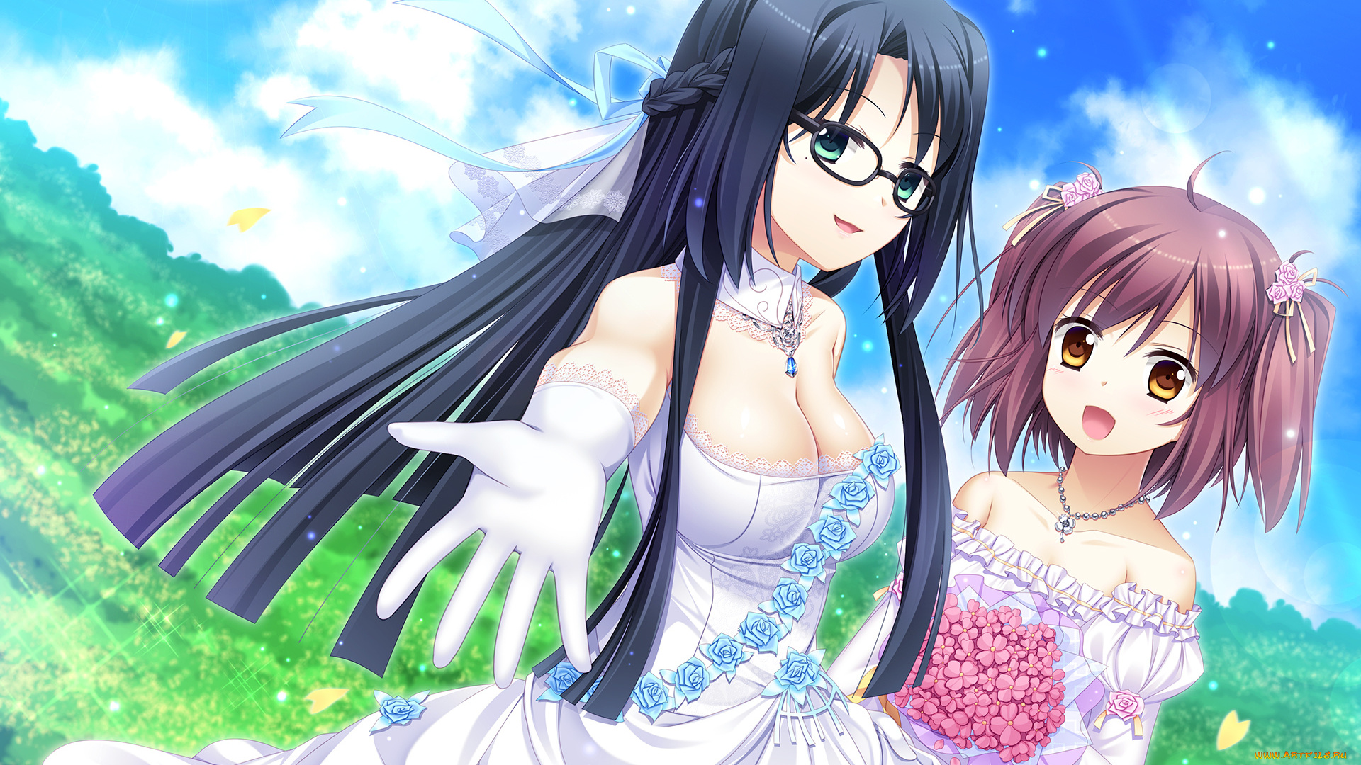 аниме, unknown, , другое, фон, взгляд, девушки