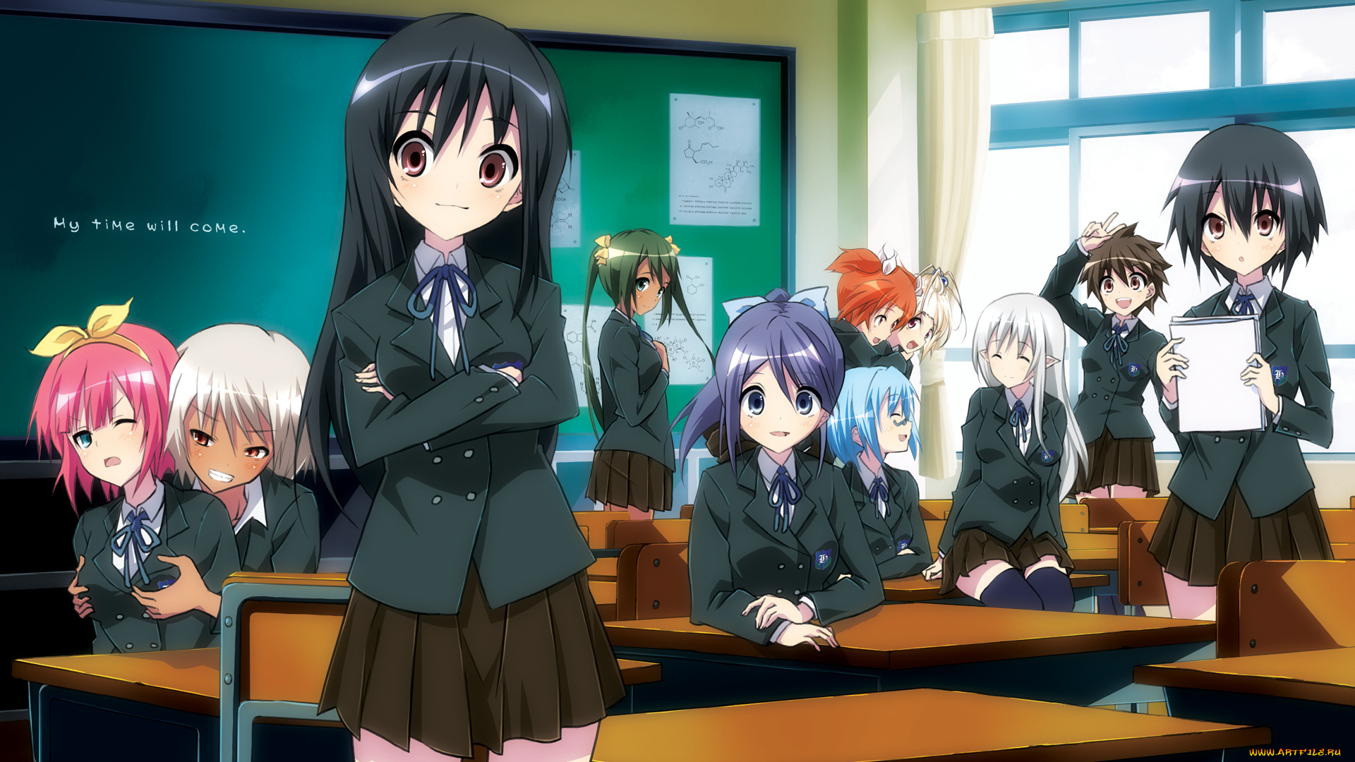 аниме, unknown, , другое, фон, взгляд, девушки