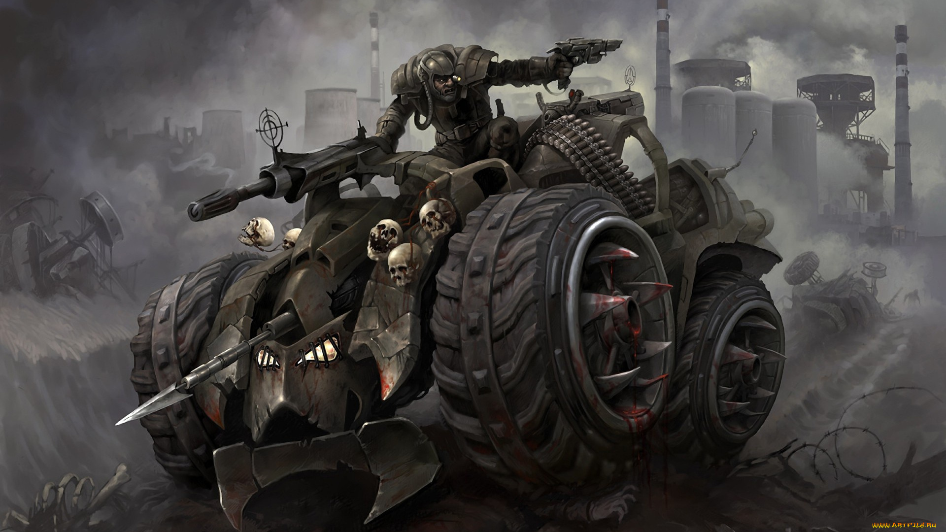 фэнтези, роботы, , киборги, , механизмы, машина, черепа