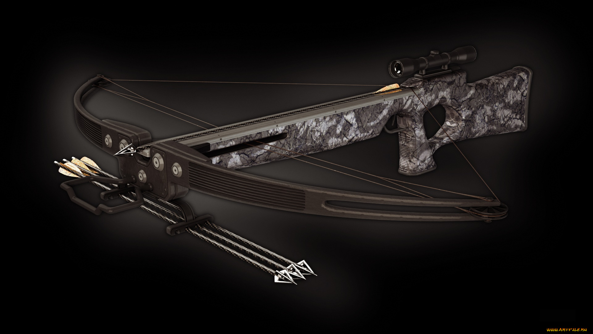 оружие, 3d, арбалет