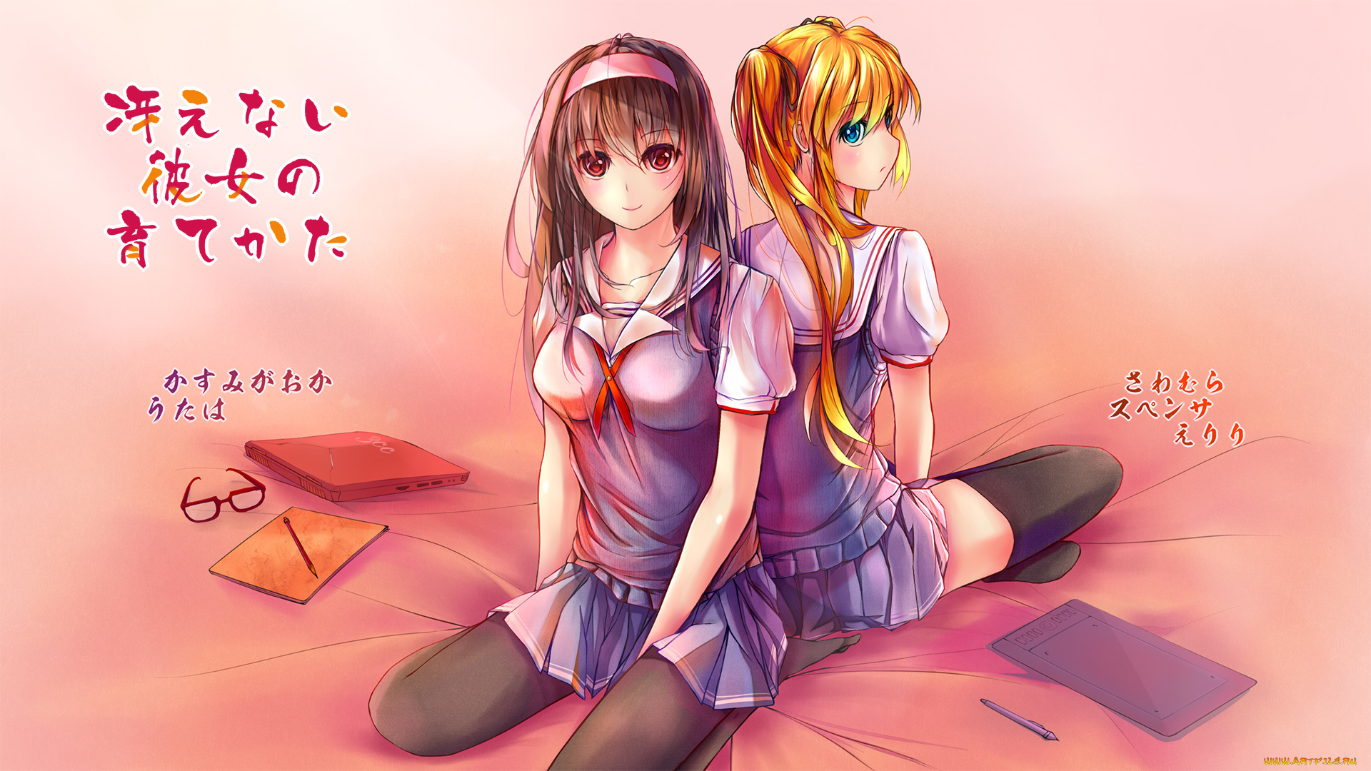 saenai, heroine, no, sodatekata, аниме, фон, взгляд, девушки