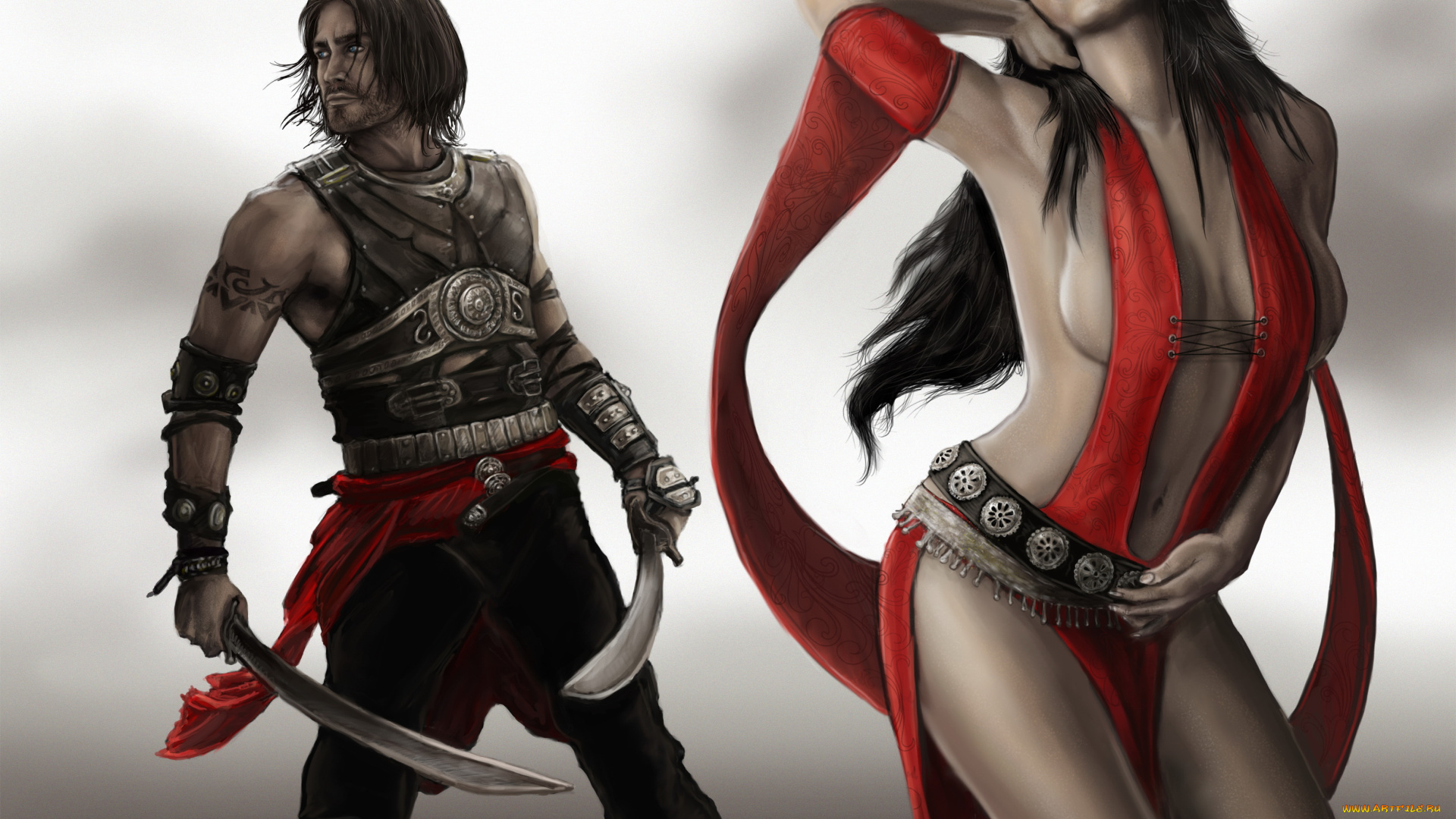 видео, игры, prince, of, persia, , the, two, thrones, мужчина, женщина, униформа, сабля