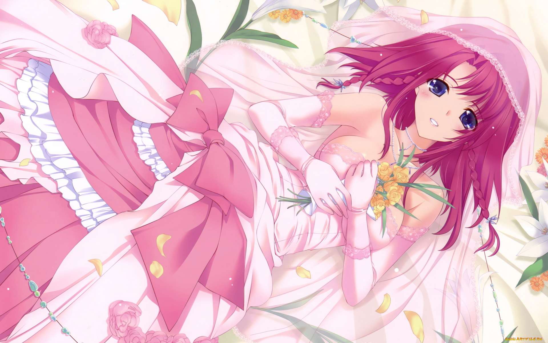 аниме, unknown, , другое, девушка, взгляд, фон