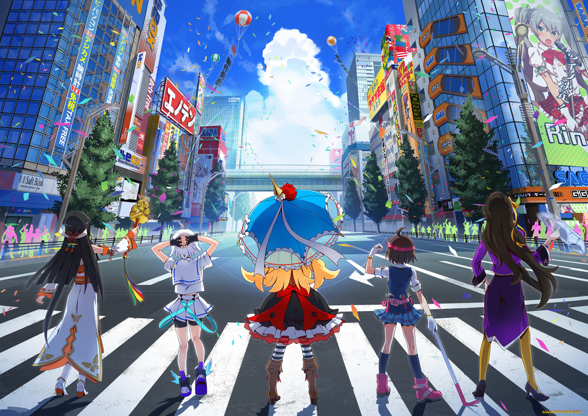 akiba`s, trip, festa, аниме, город, , улицы, , здания, девушки