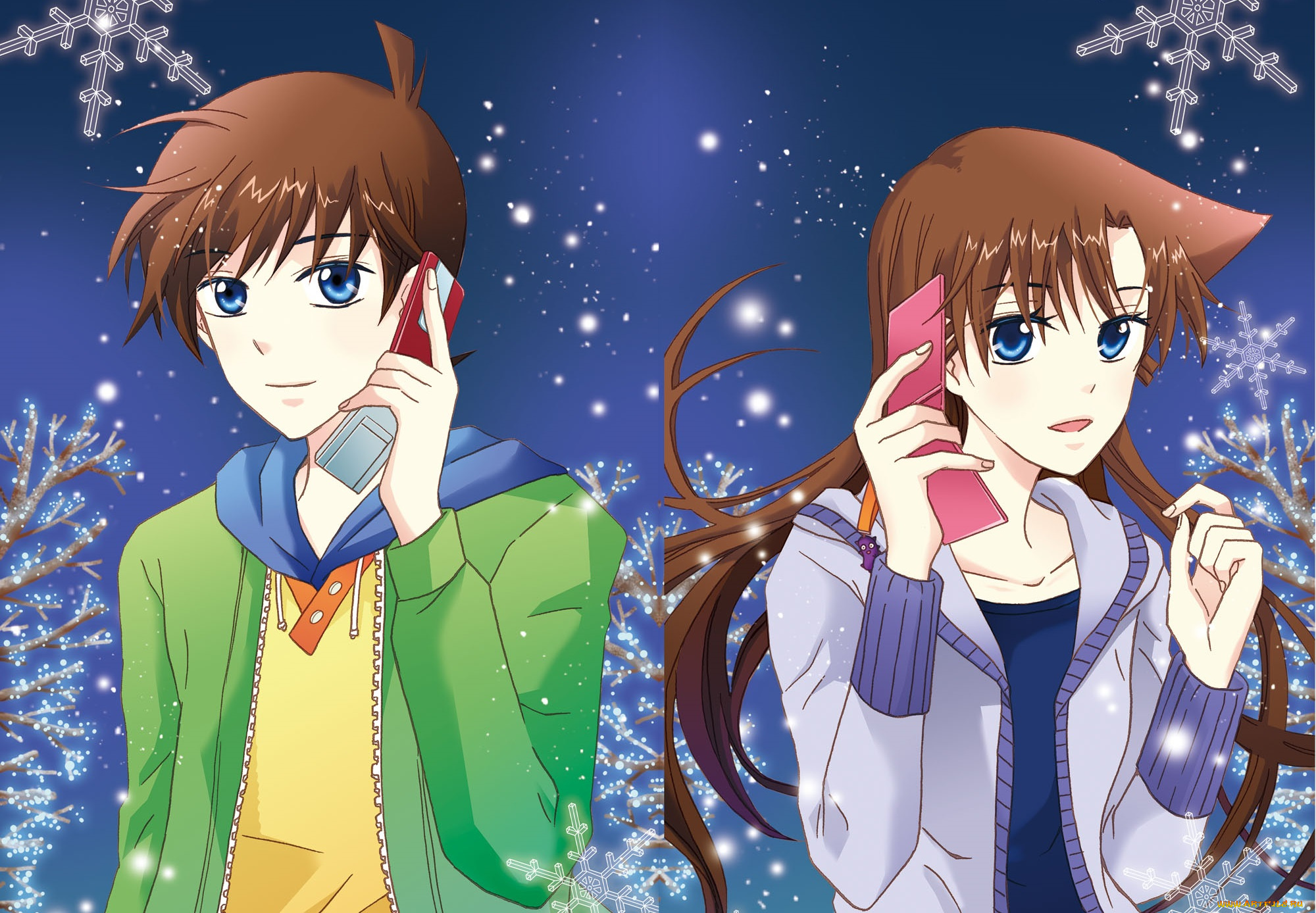 аниме, detective, conan, , magic, kaito, mouri, ran, kudou, shinichi