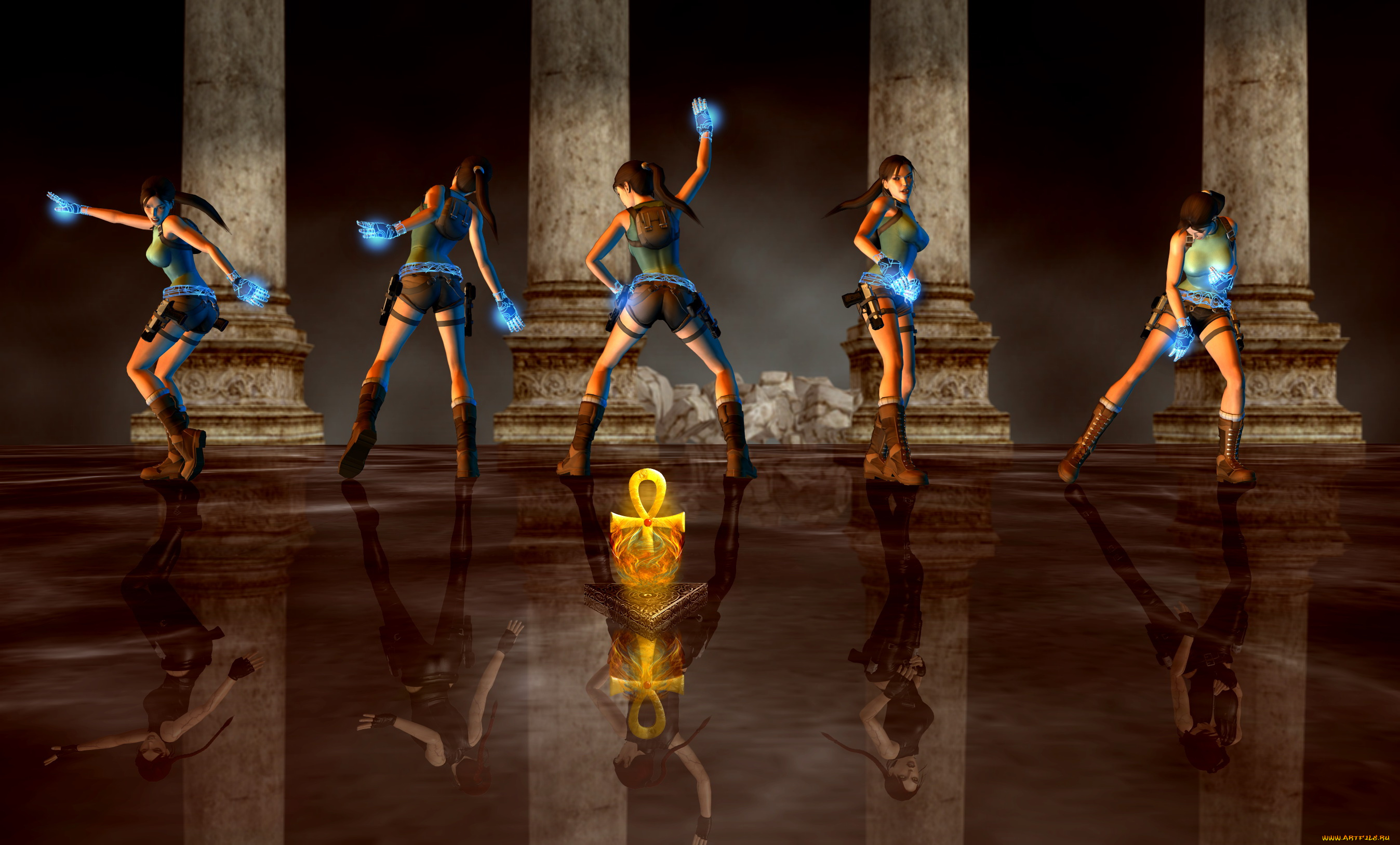 видео, игры, tomb, raider, , legend, девушка, фон, магия, колонна, шорты