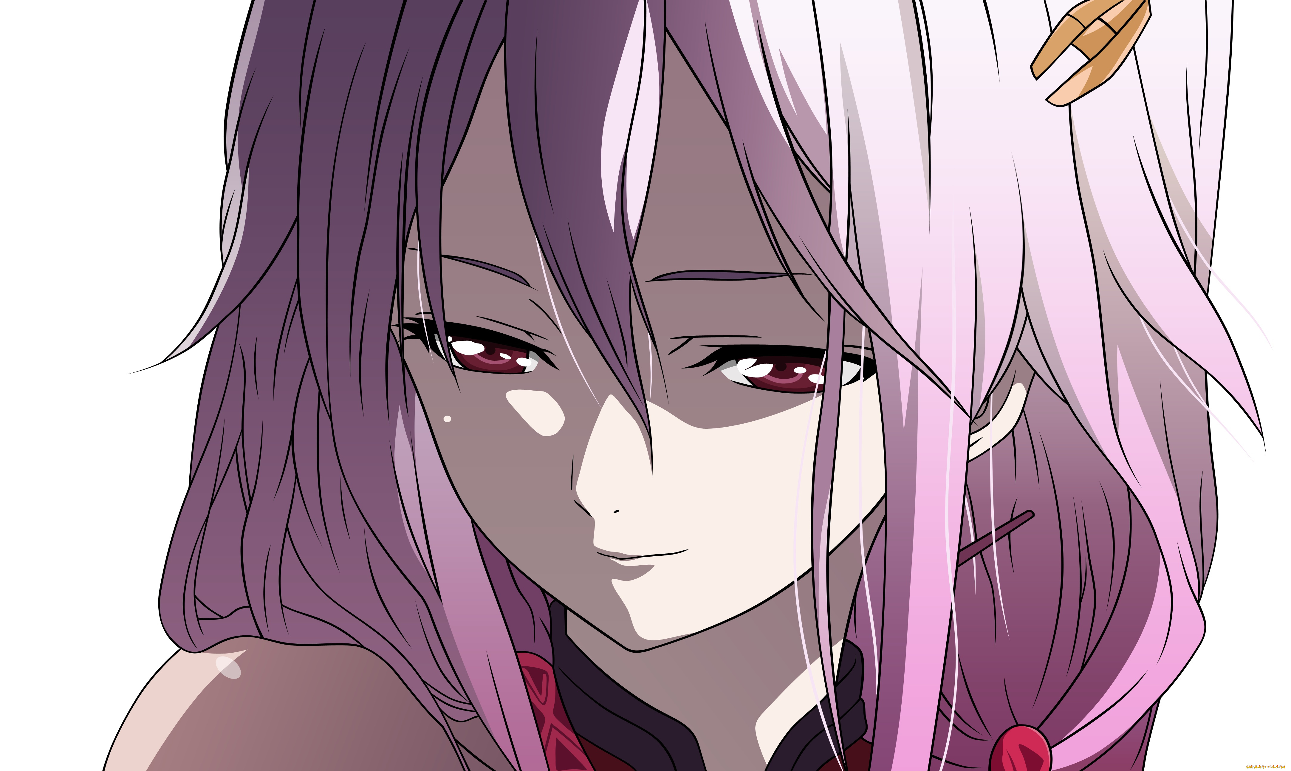 аниме, guilty, gear, девушка, взгляд, фон