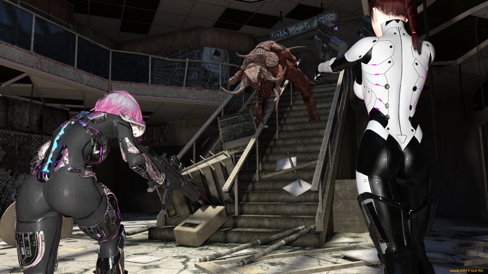 3д, графика, фантазия, , fantasy, демоны, фон, взгляд, девушки