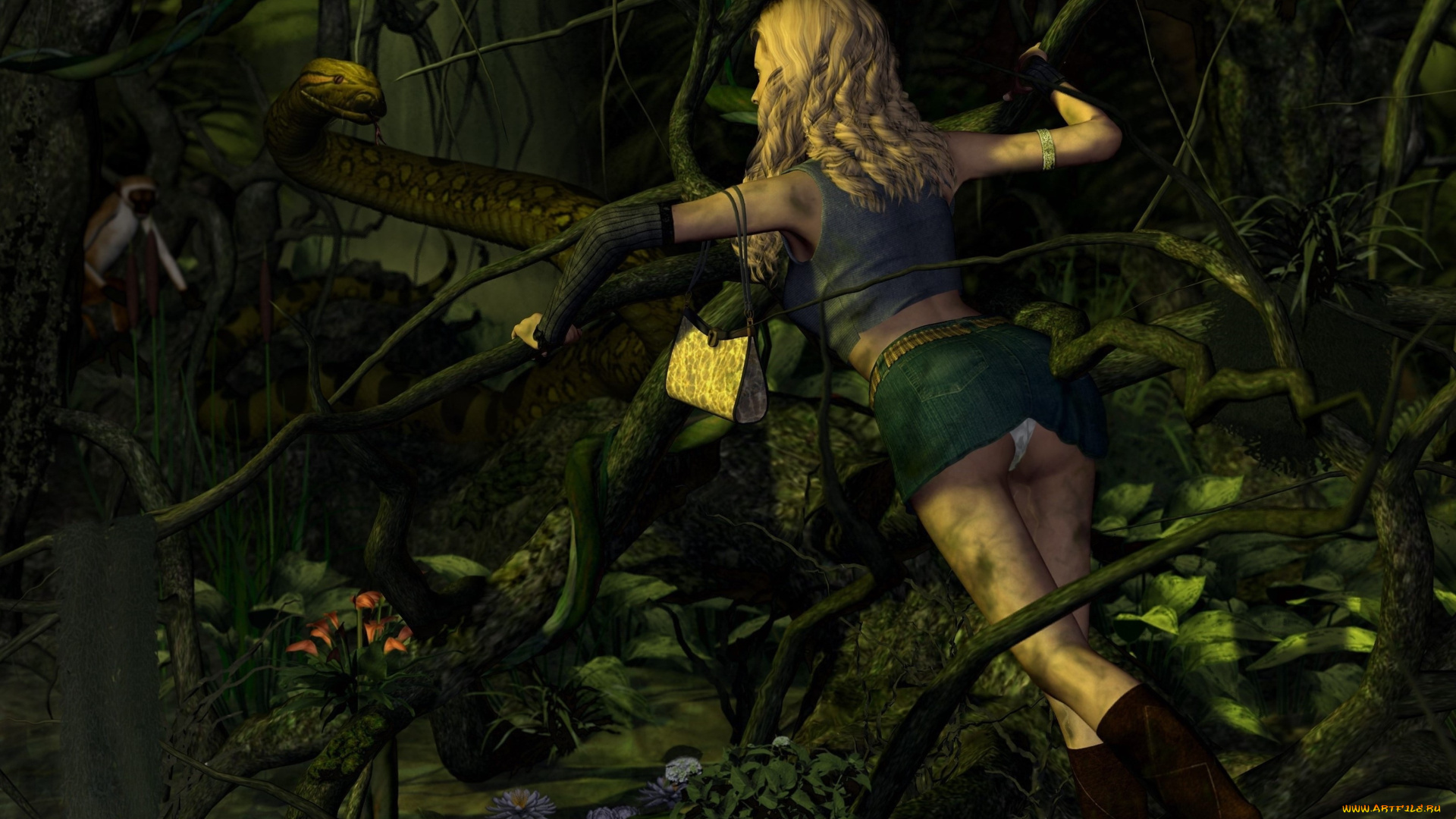 3д, графика, фантазия, , fantasy, взгляд, фон, девушка