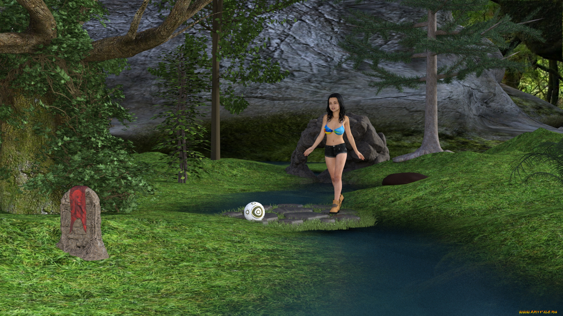 3д, графика, люди, , people, фон, взгляд, девушка