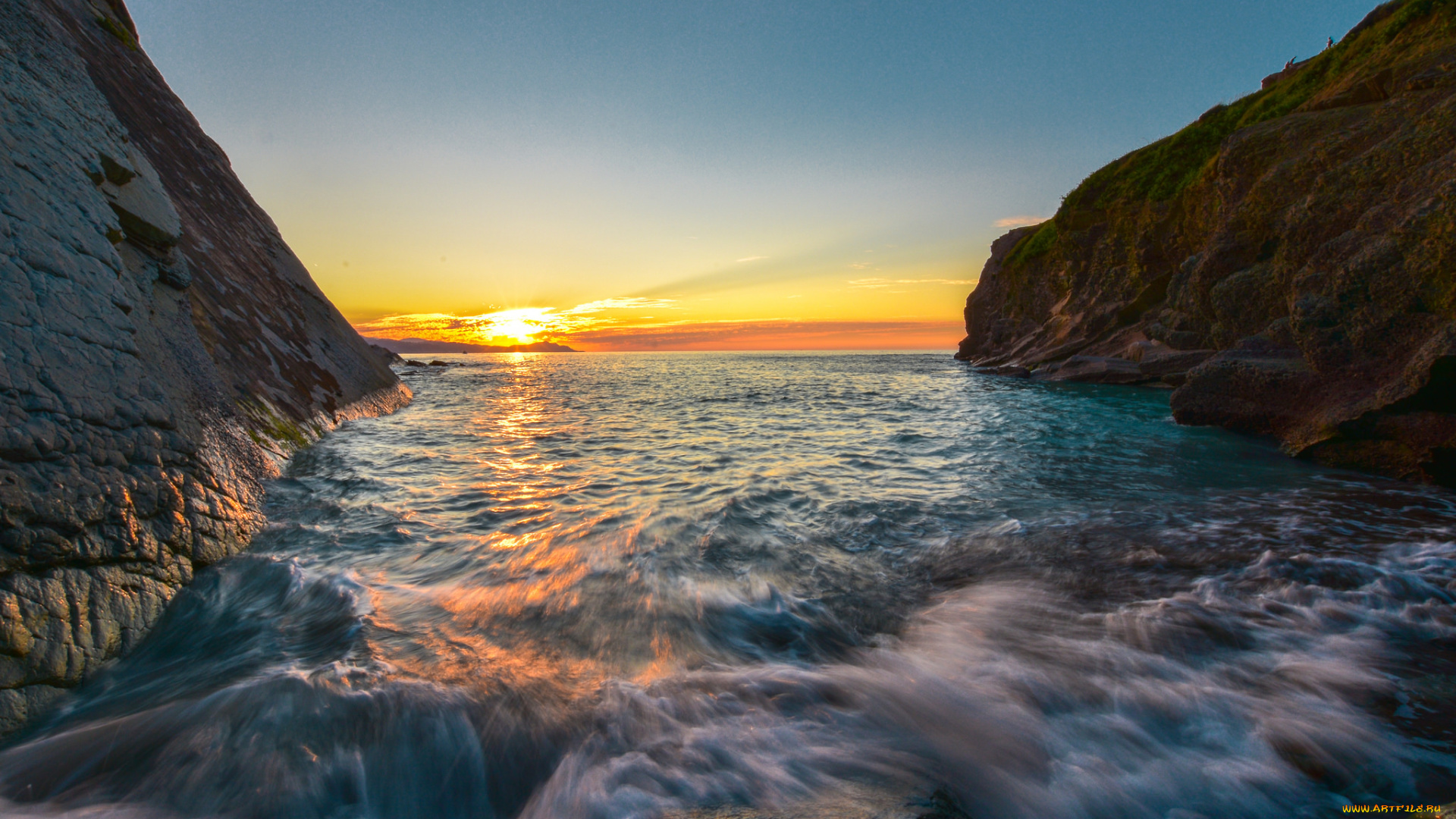 природа, побережье, простор