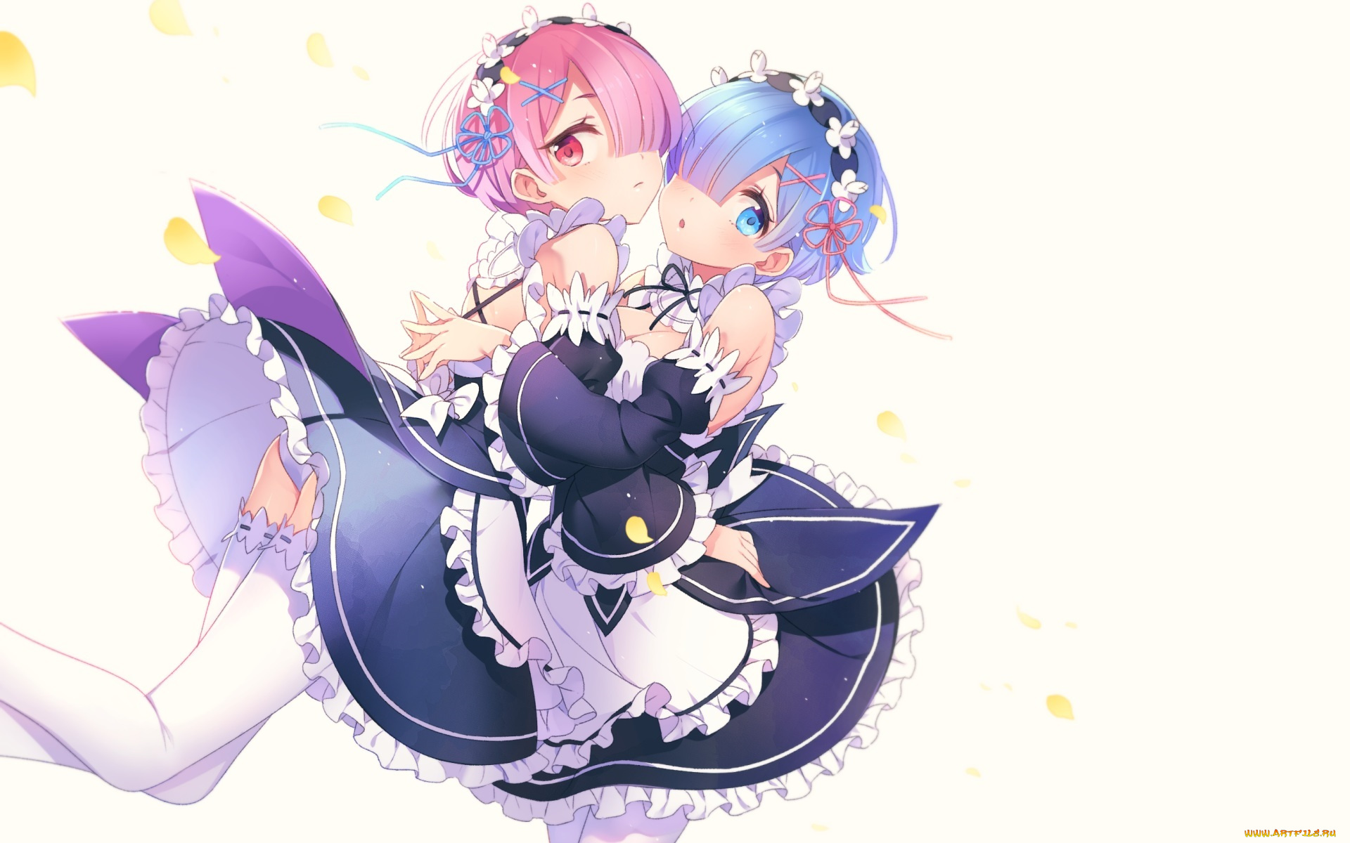 аниме, re, , zero, kara, hajimeru, isekai, seikatsu, rem, ram