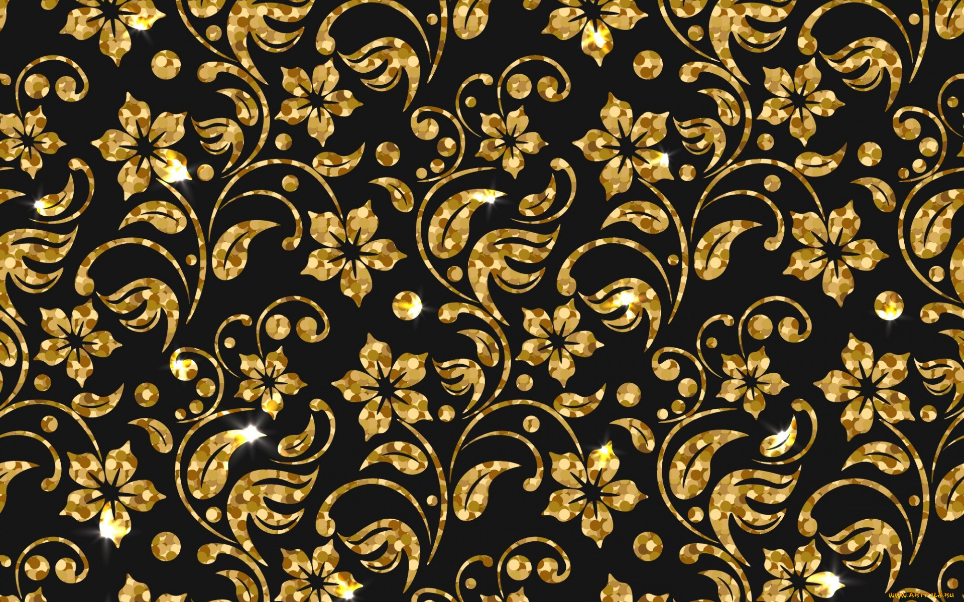 векторная, графика, цветы, , flowers, фон, golden, текстура, цветы